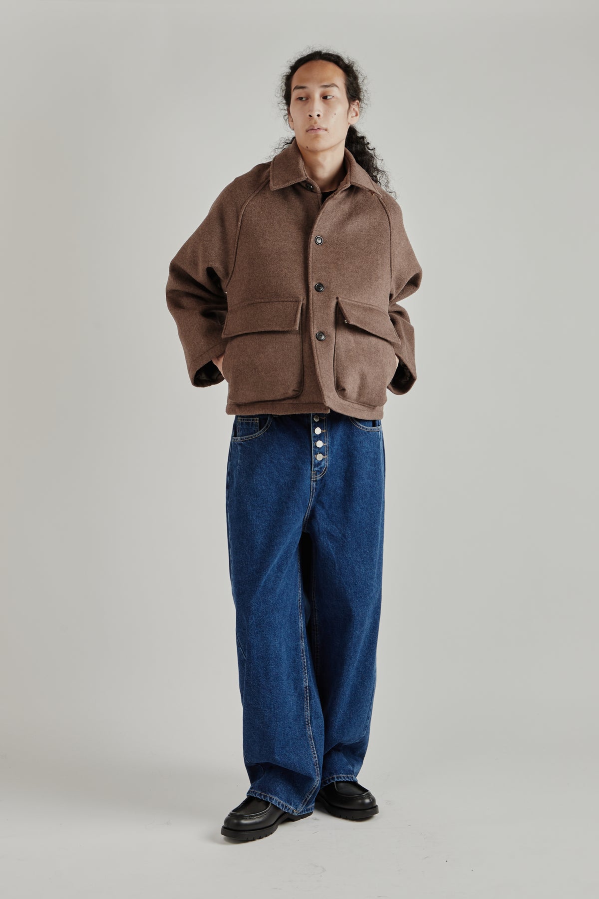 Wool Pocket Coat - Brown