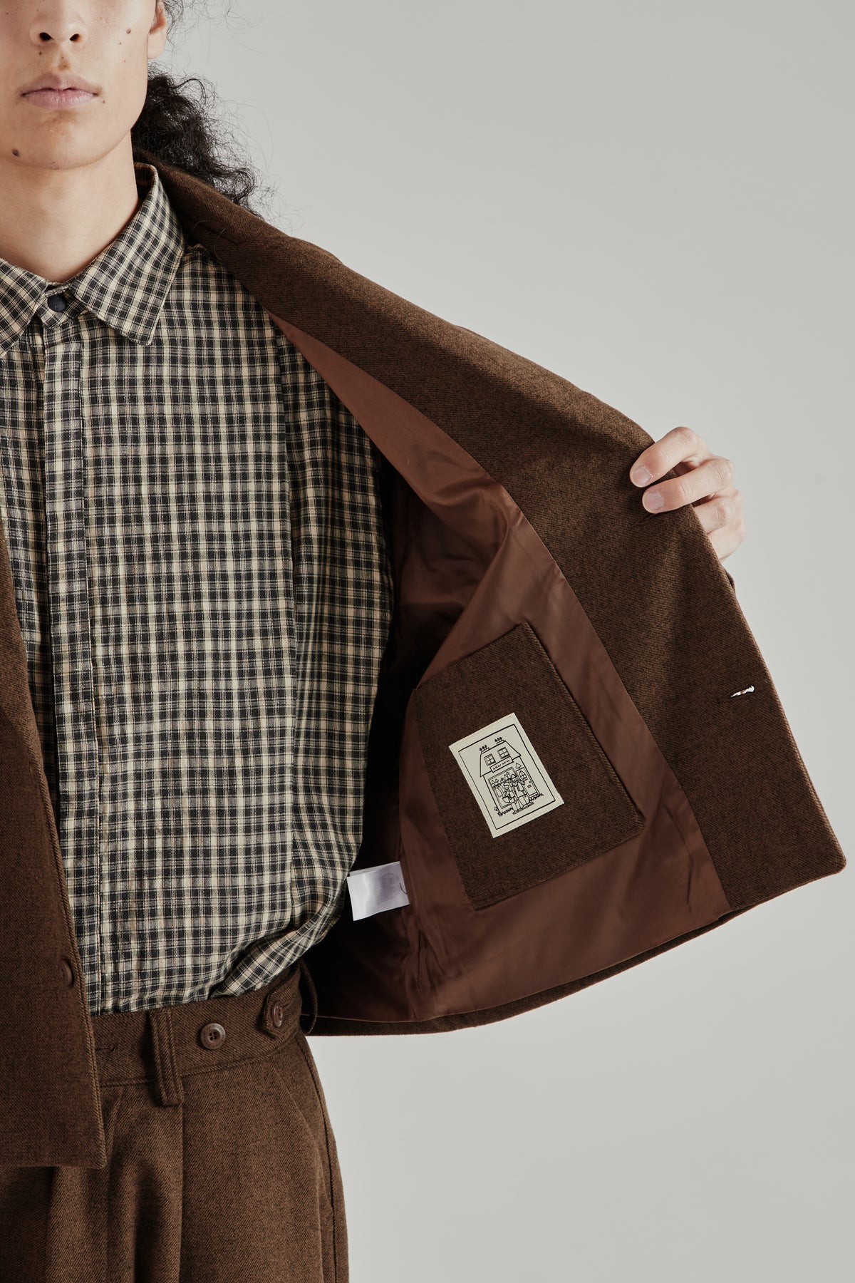 Wool Pocket Suit Jacket - Brown