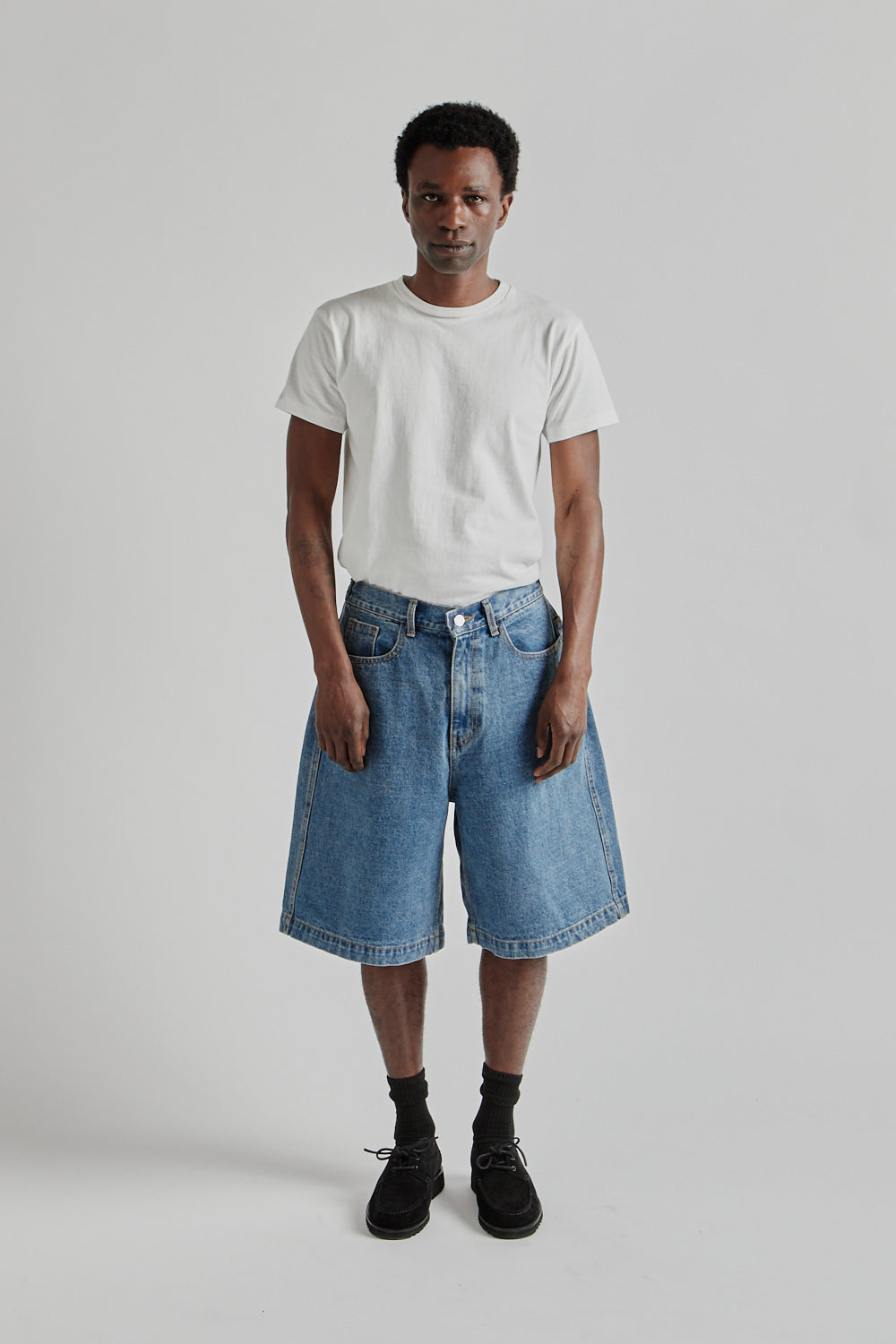 Estudio Niksen SS25 Half-Dart Denim Shorts Blue 1