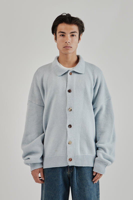 Mismatch Button Cardigan - Light Blue