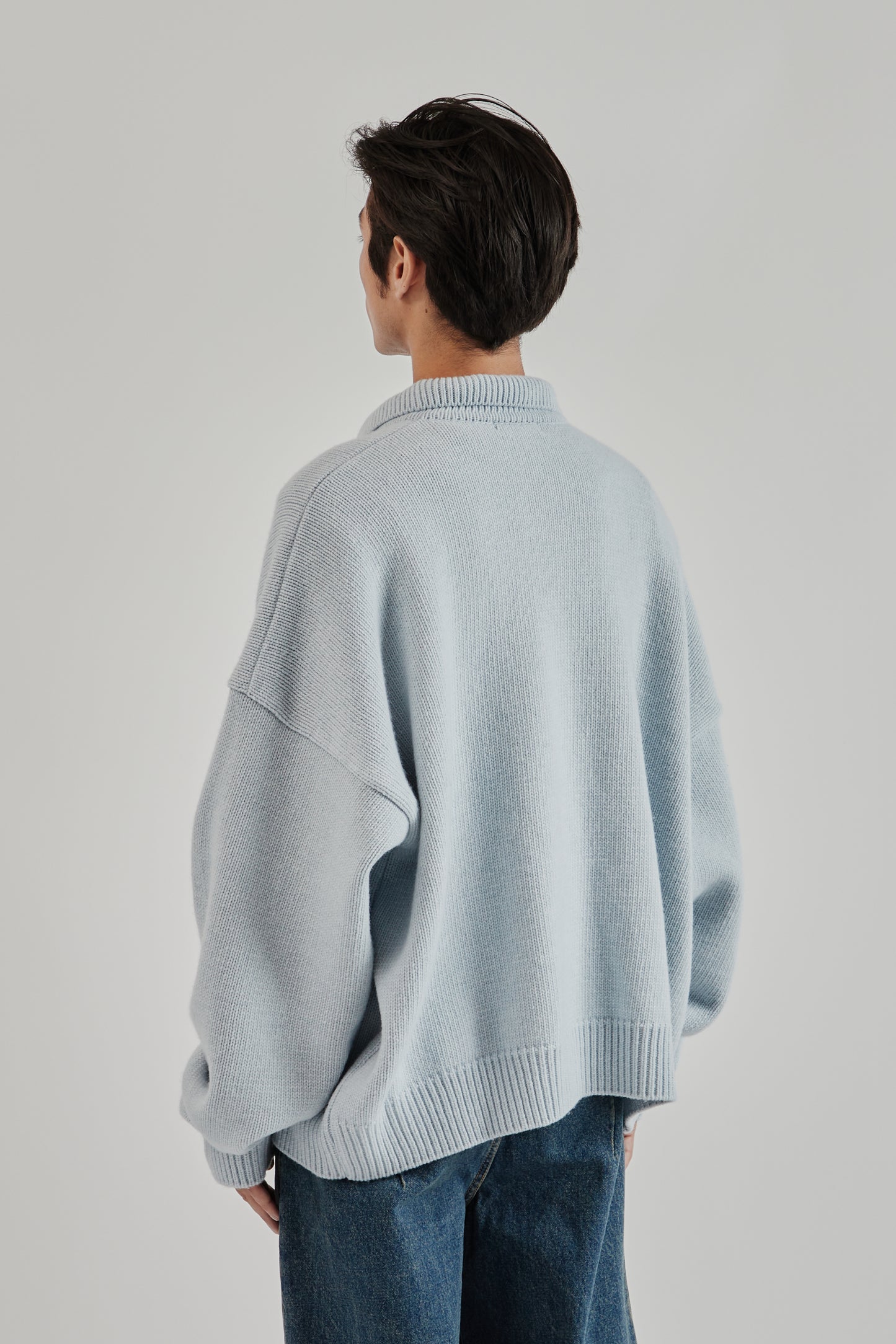 Mismatch Button Cardigan - Light Blue