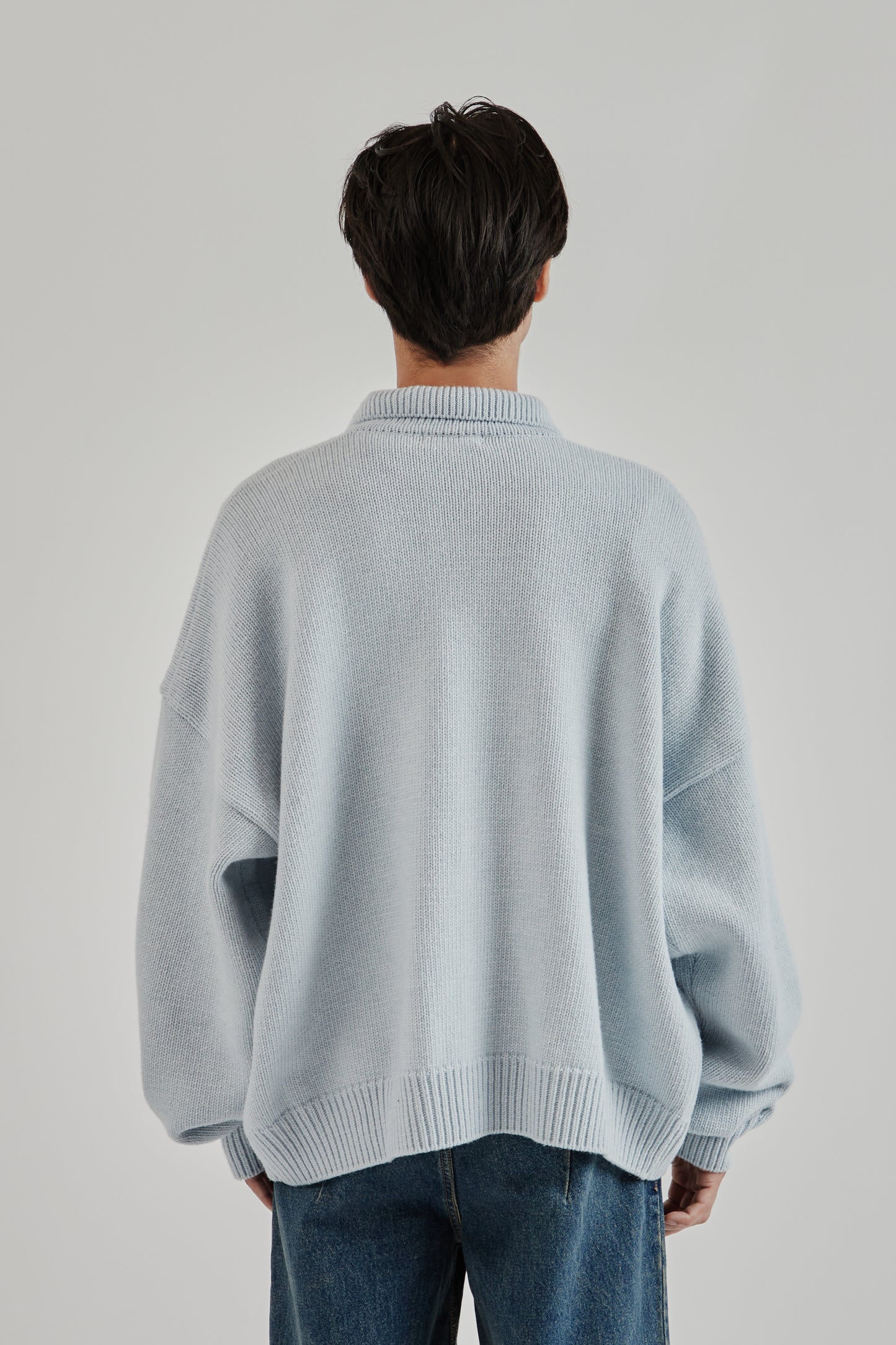 Mismatch Button Cardigan - Light Blue