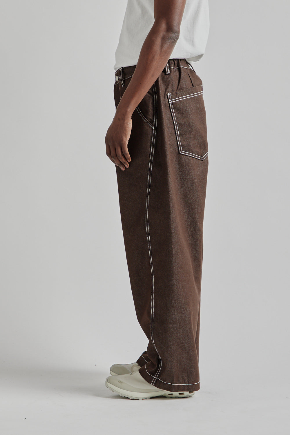 Estudio Niksen SS25 Raw Denim In-Stitch Jeans Brown 3
