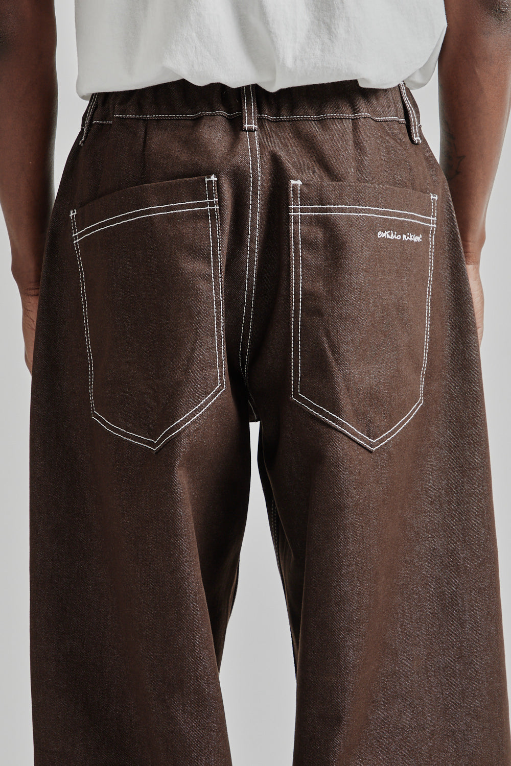 Estudio Niksen SS25 Raw Denim In-Stitch Jeans Brown 5