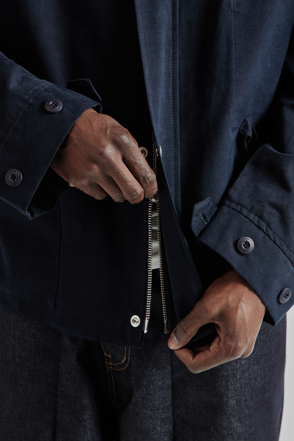 Estudio Niksen SS25 Side Pocket Hunters Jacket Navy 10