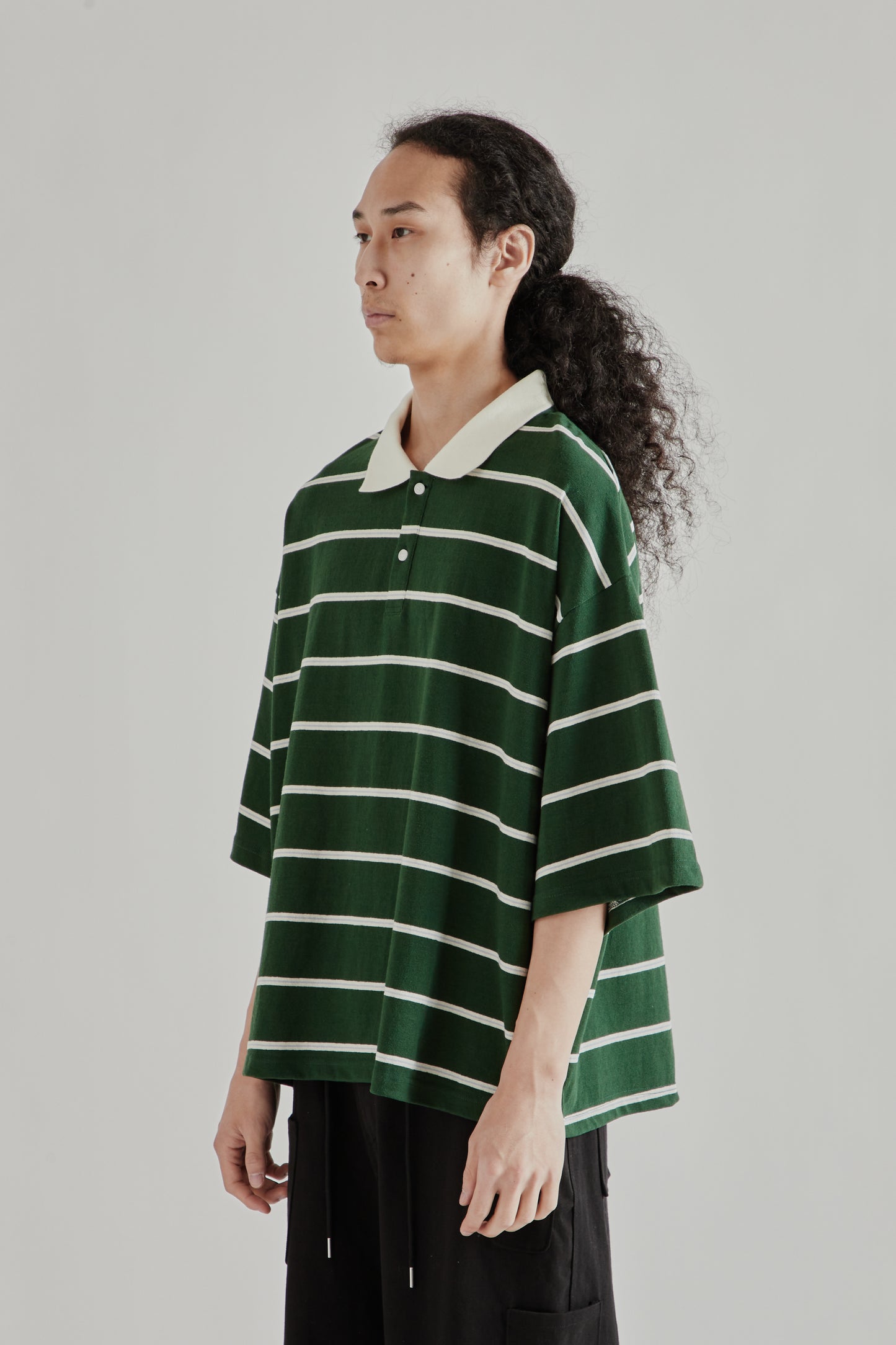Estudio Niksen SS26 Boxy Jersey Polo Green1017
