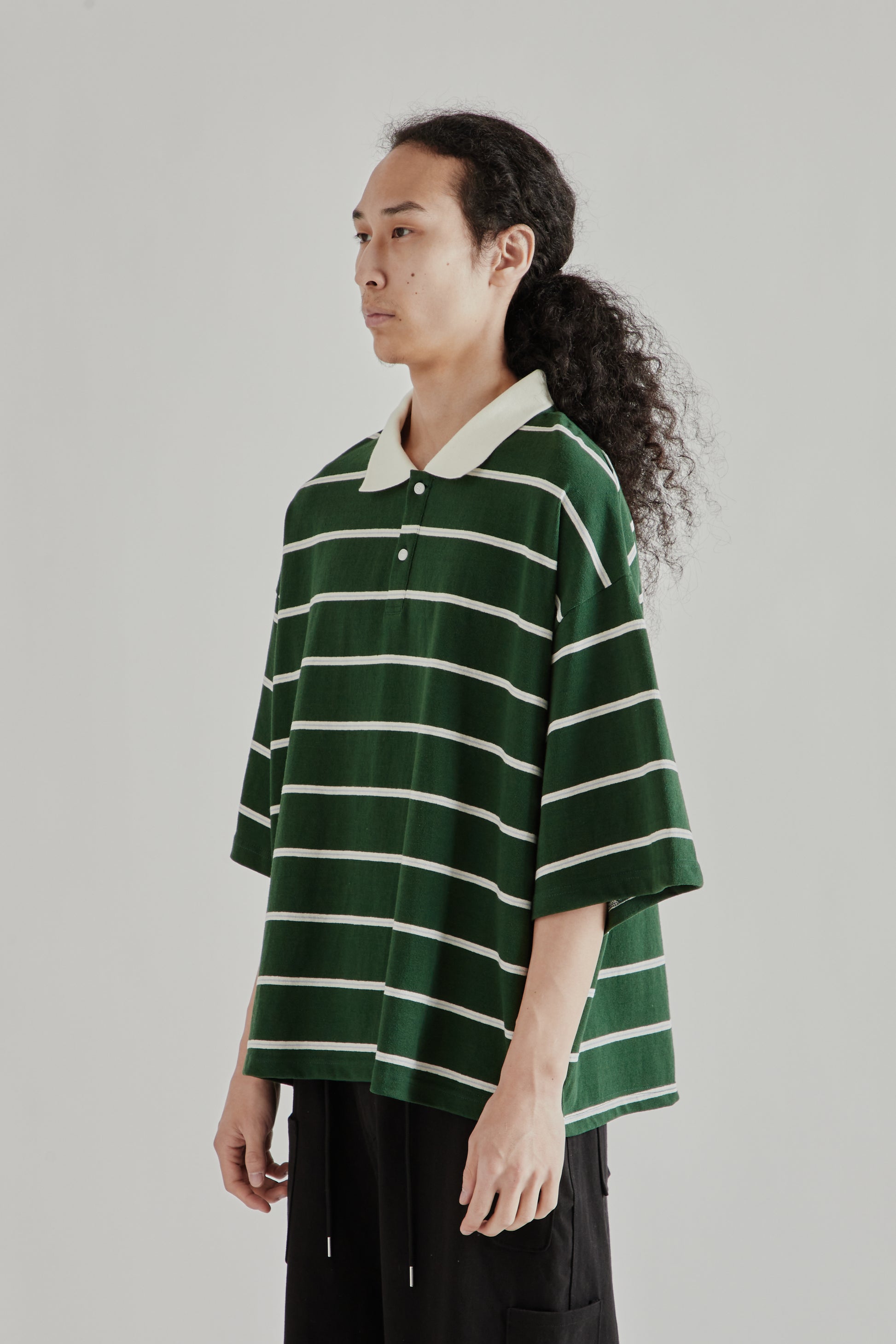 Estudio Niksen SS26 Boxy Jersey Polo Green1017