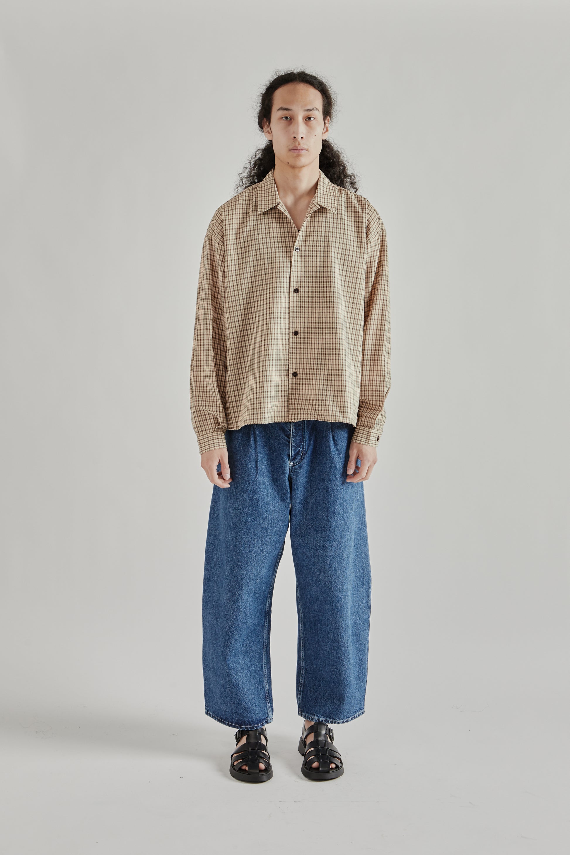 Estudio Niksen SS26 Checkered Boxy Shirt Checkered Cream0894