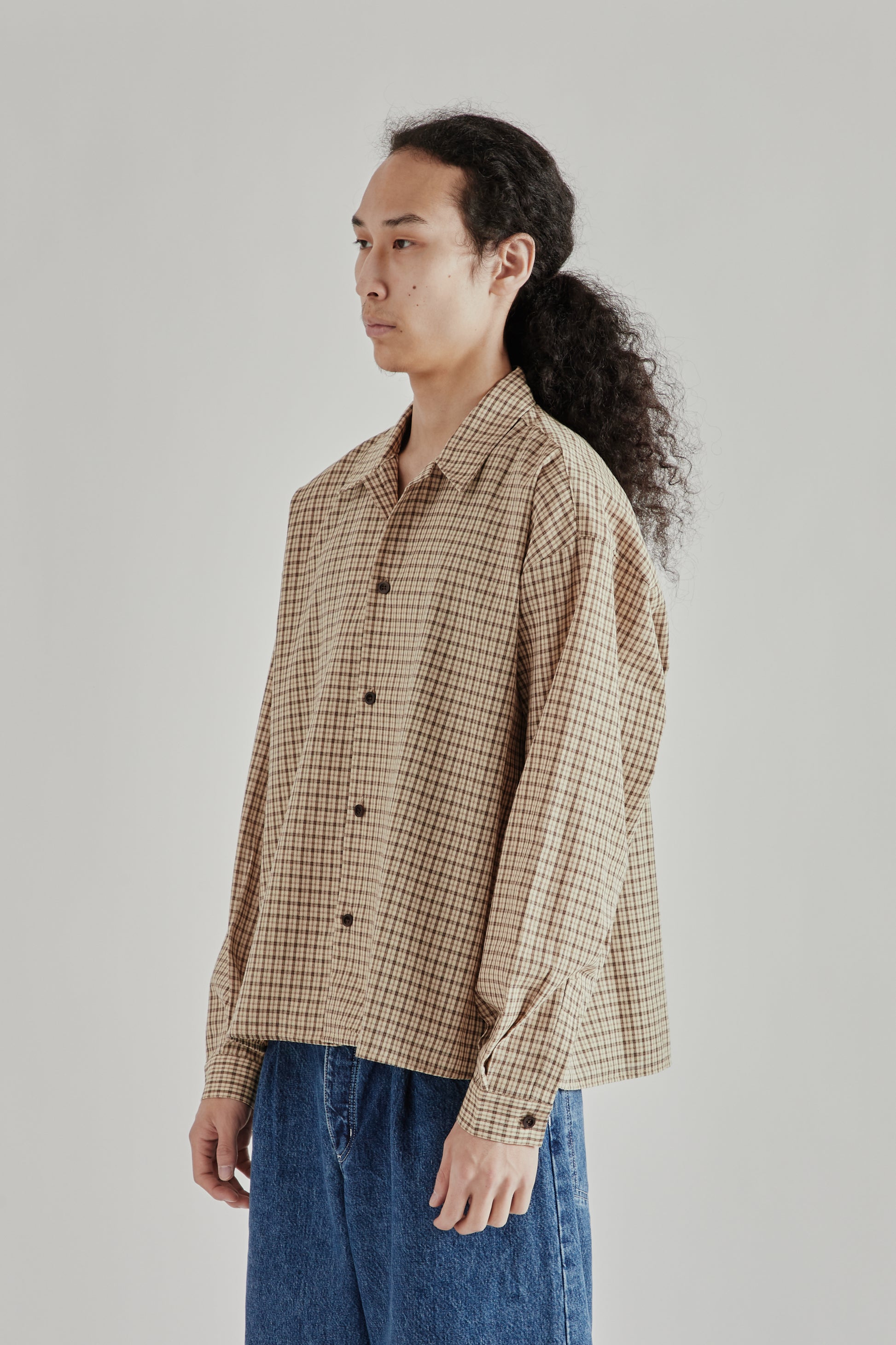 Estudio Niksen SS26 Checkered Boxy Shirt Checkered Cream0899