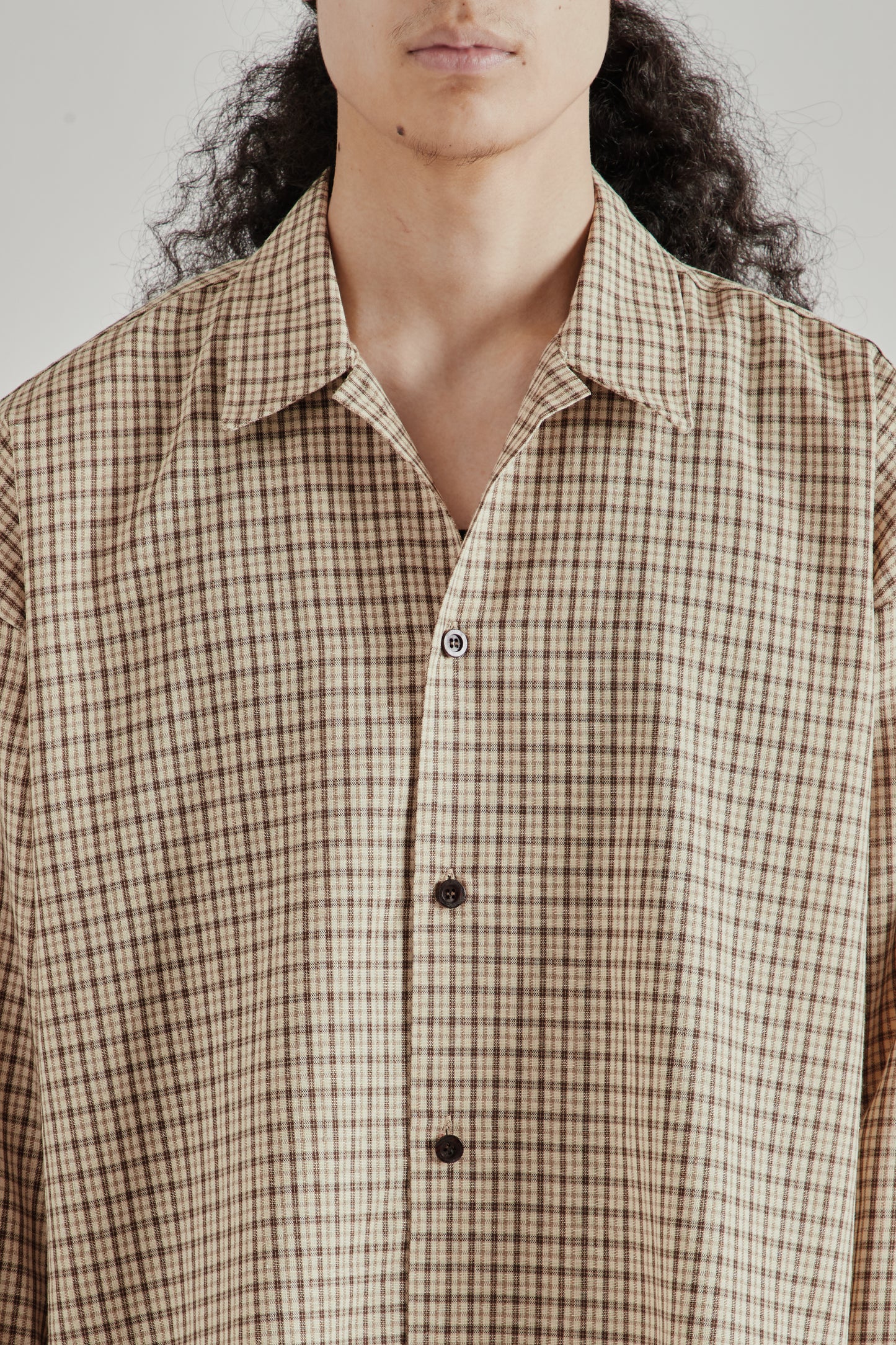 Estudio Niksen SS26 Checkered Boxy Shirt Checkered Cream0906