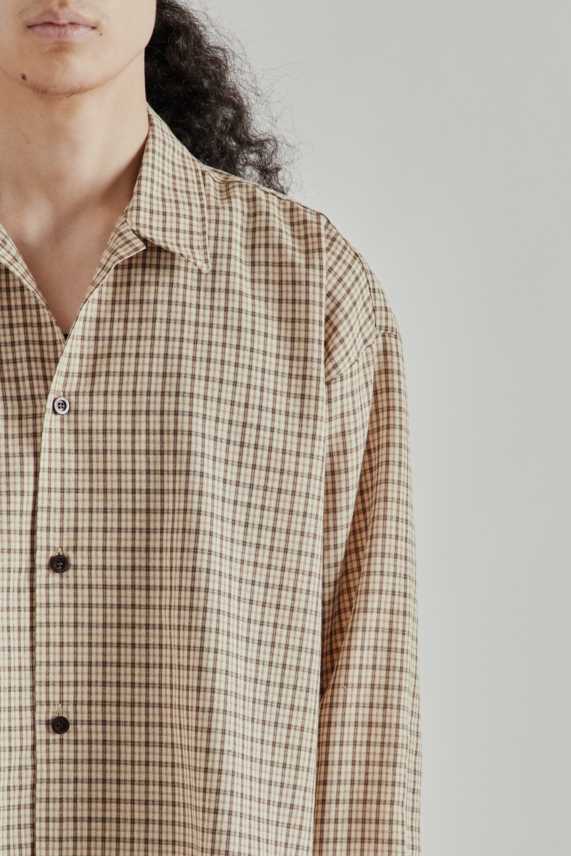 Estudio Niksen SS26 Checkered Boxy Shirt Checkered Cream0907