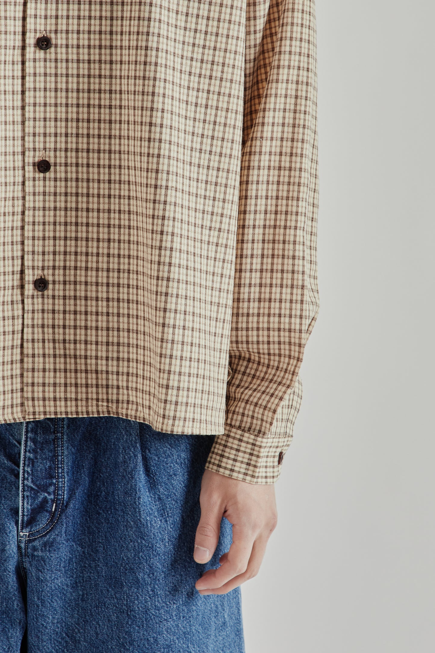 Estudio Niksen SS26 Checkered Boxy Shirt Checkered Cream0908