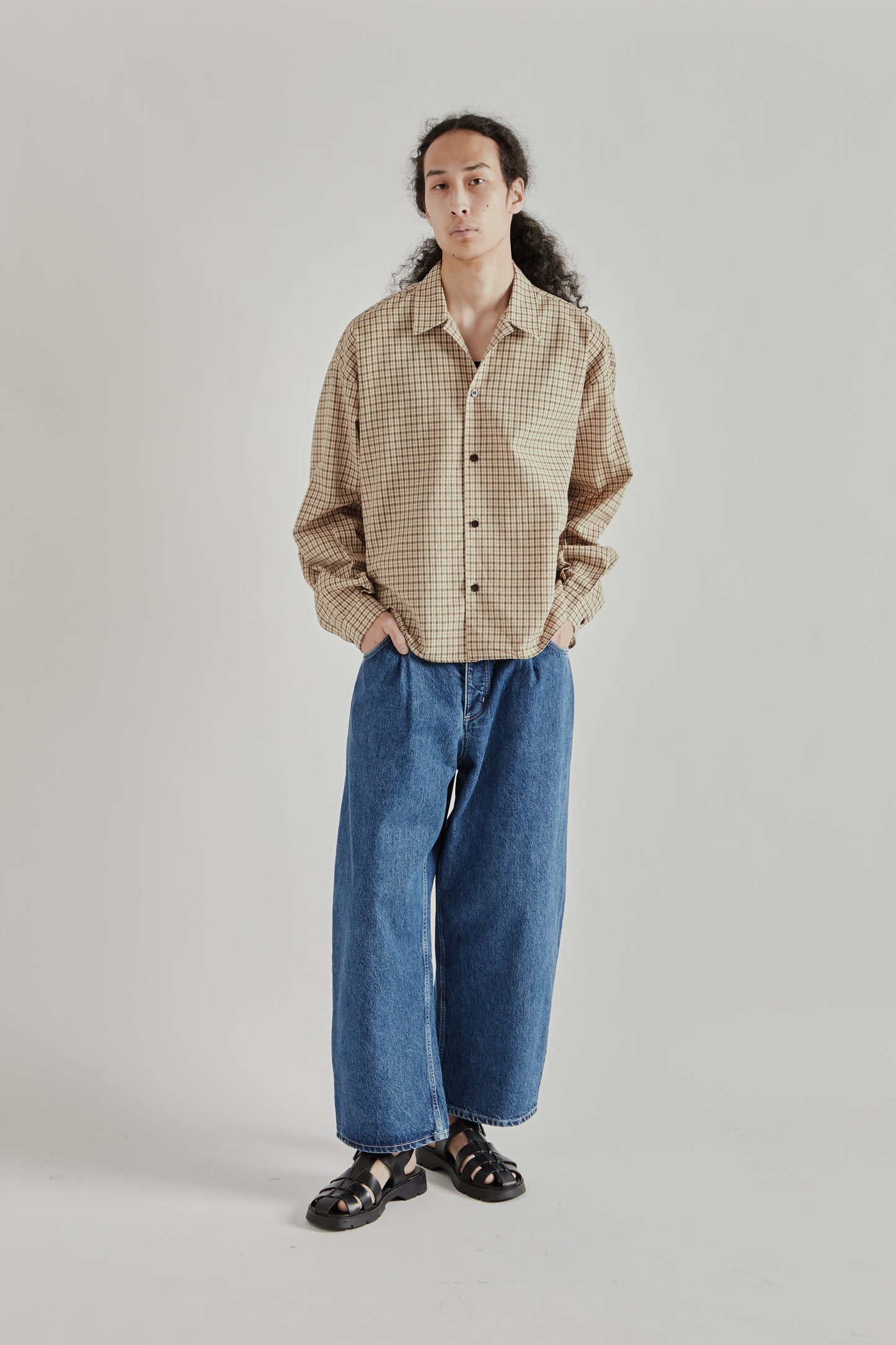 Estudio Niksen SS26 Checkered Boxy Shirt Checkered Cream0910