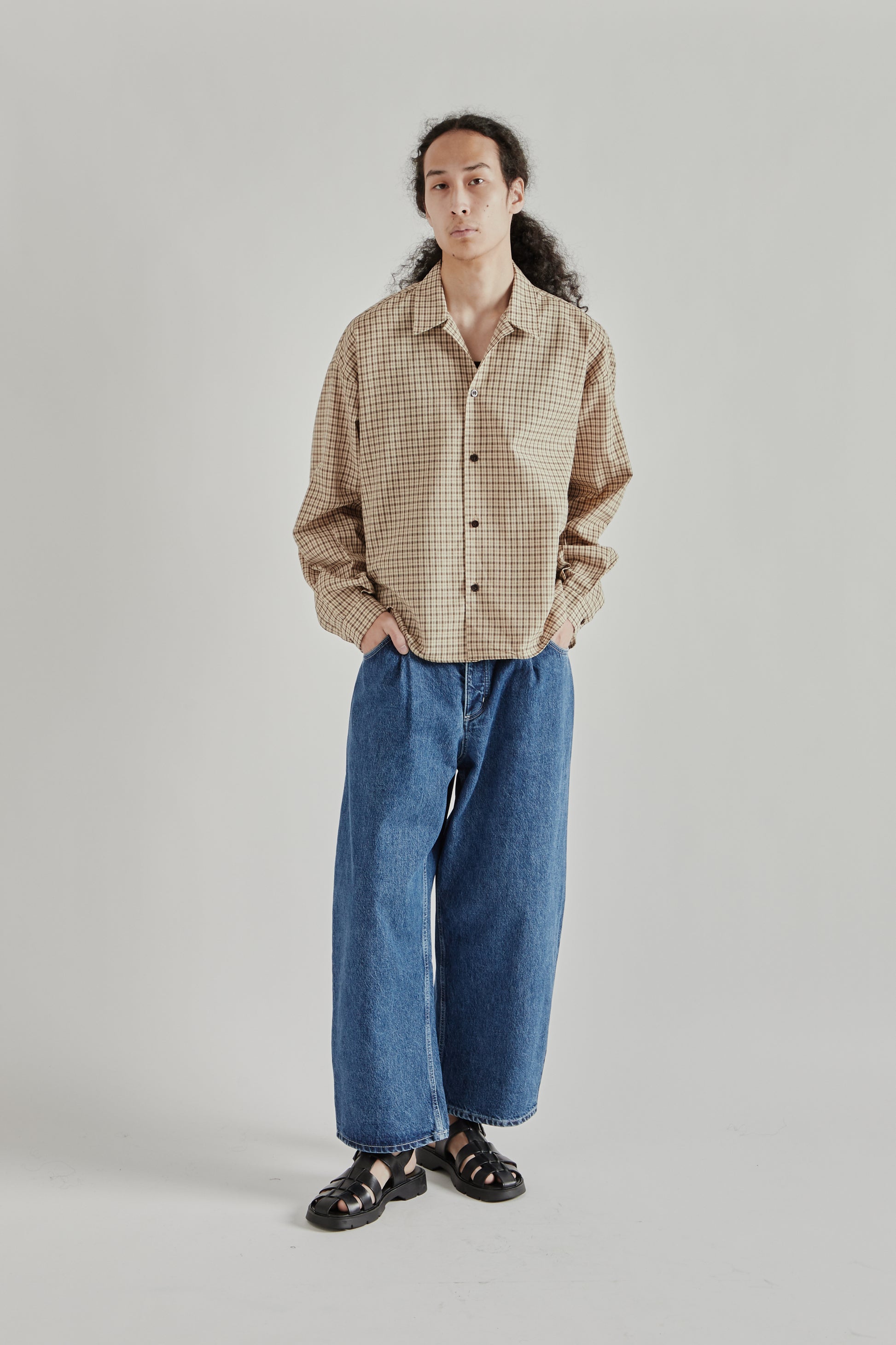 Estudio Niksen SS26 Checkered Boxy Shirt Checkered Cream0910