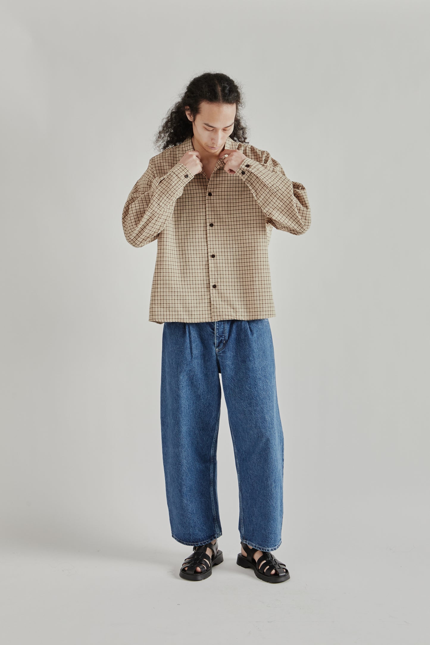 Estudio Niksen SS26 Checkered Boxy Shirt Checkered Cream0912