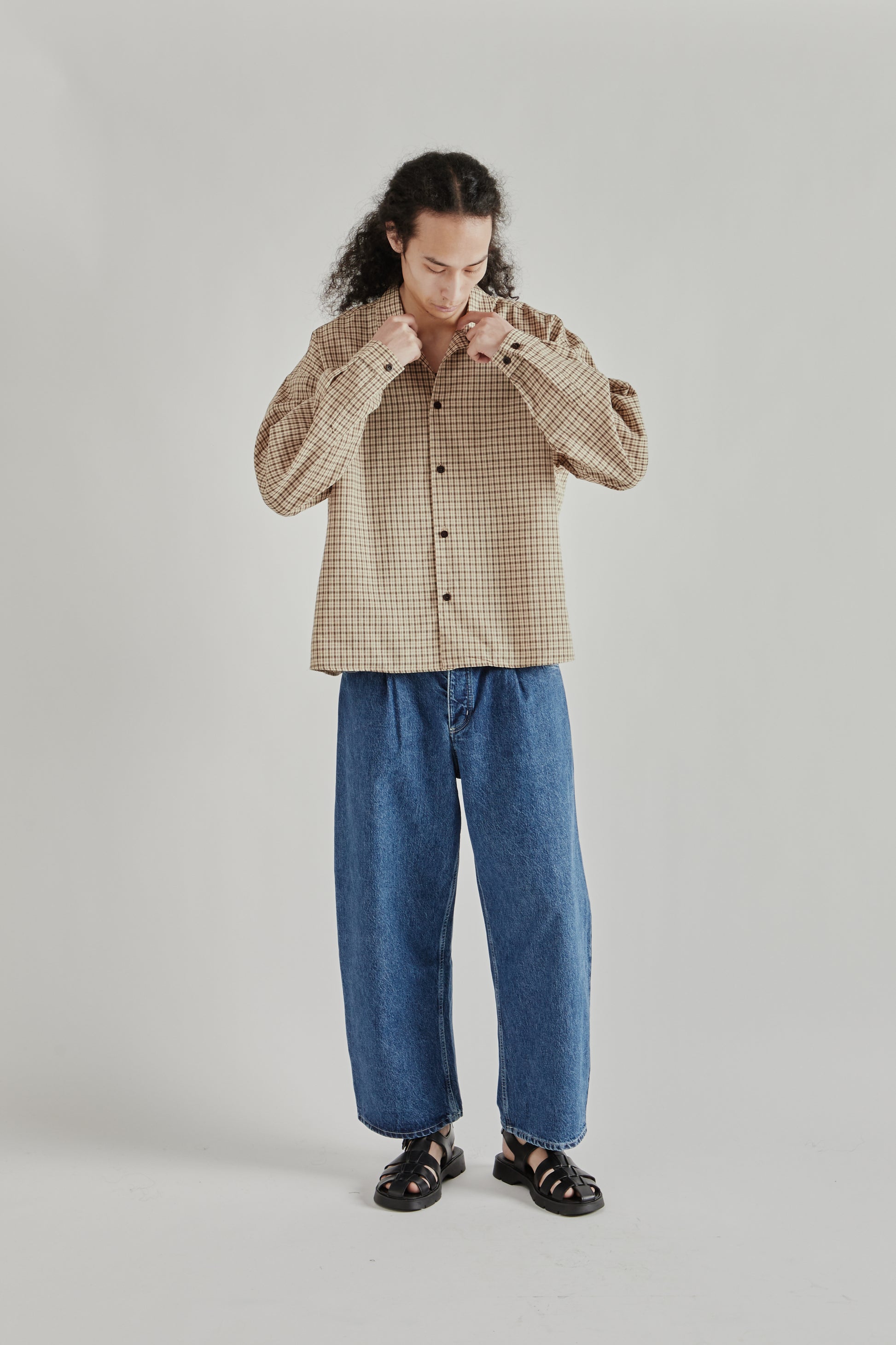 Estudio Niksen SS26 Checkered Boxy Shirt Checkered Cream0912