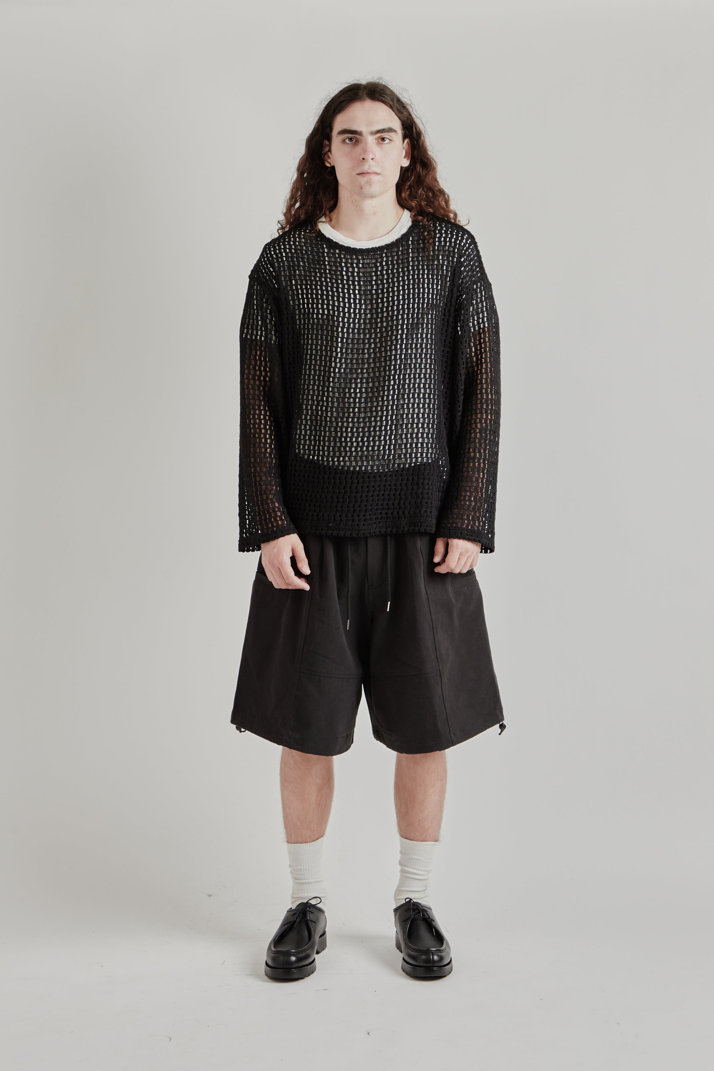 Estudio Niksen Easy Fish Net Sweater - Black | Wallace Mercantile Shop