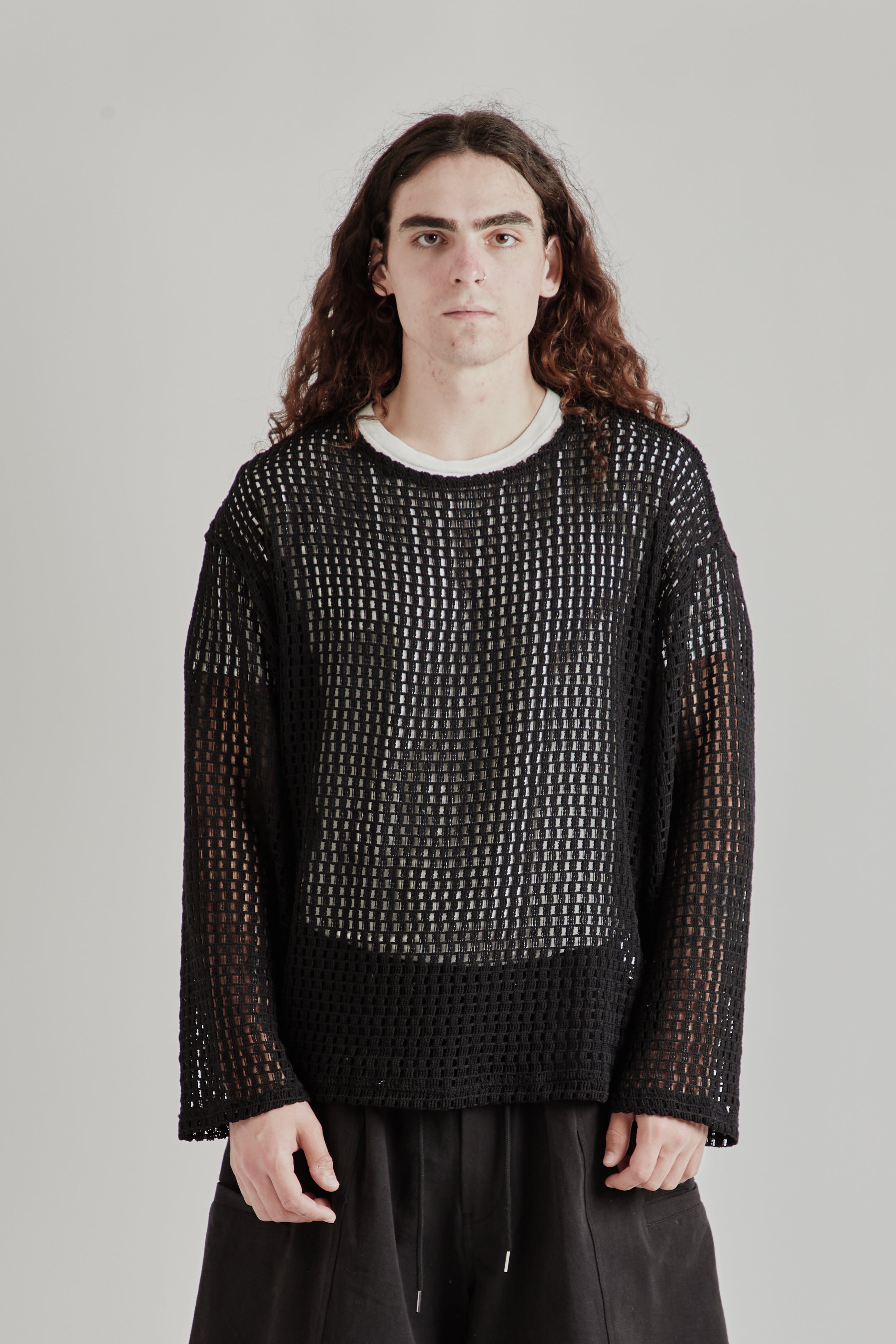 Estudio Niksen Easy Fish Net Sweater - Black | Wallace Mercantile Shop