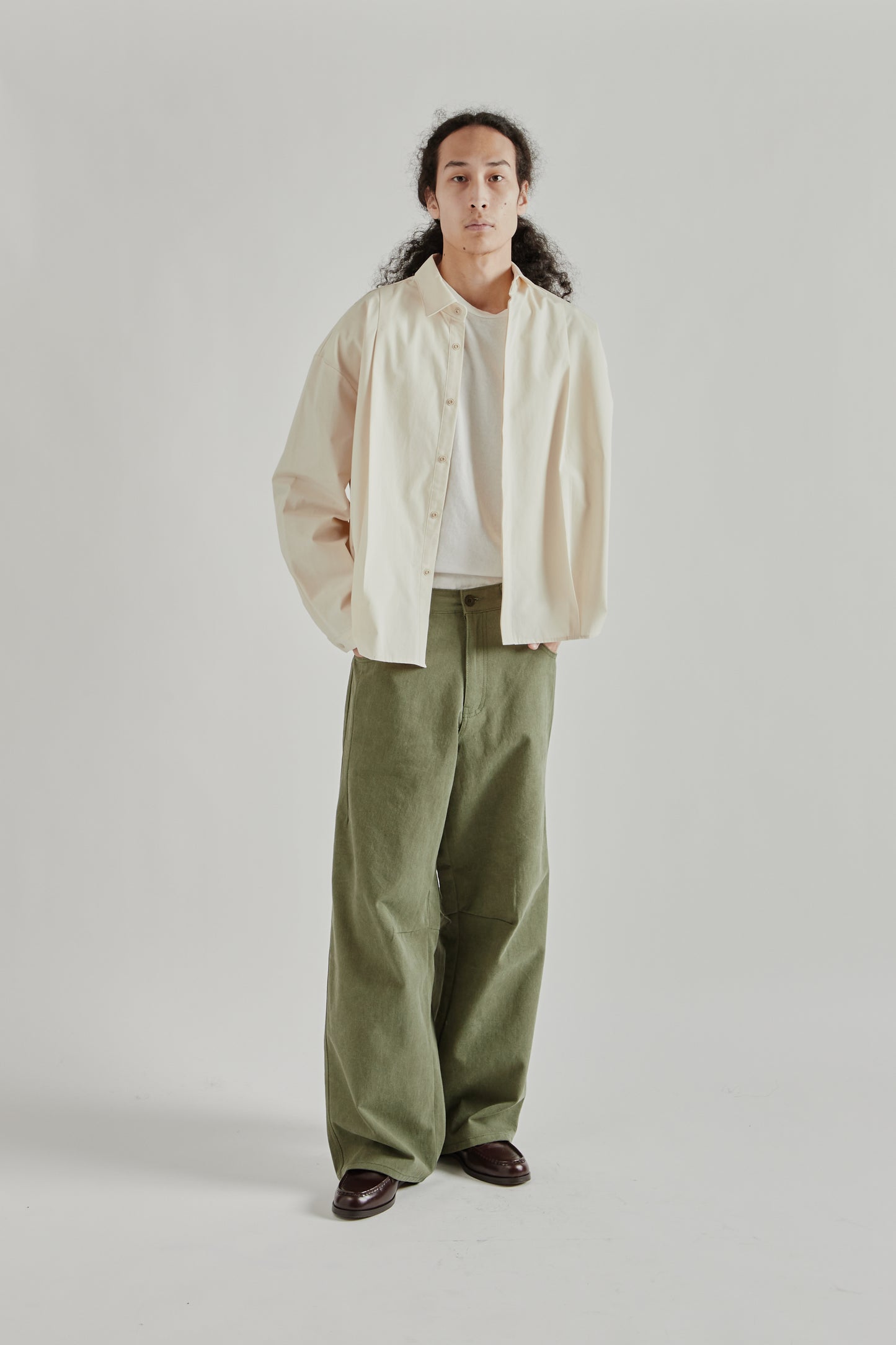 Estudio Niksen SS26 Half-Dart Maxi Jeans Khaki0957