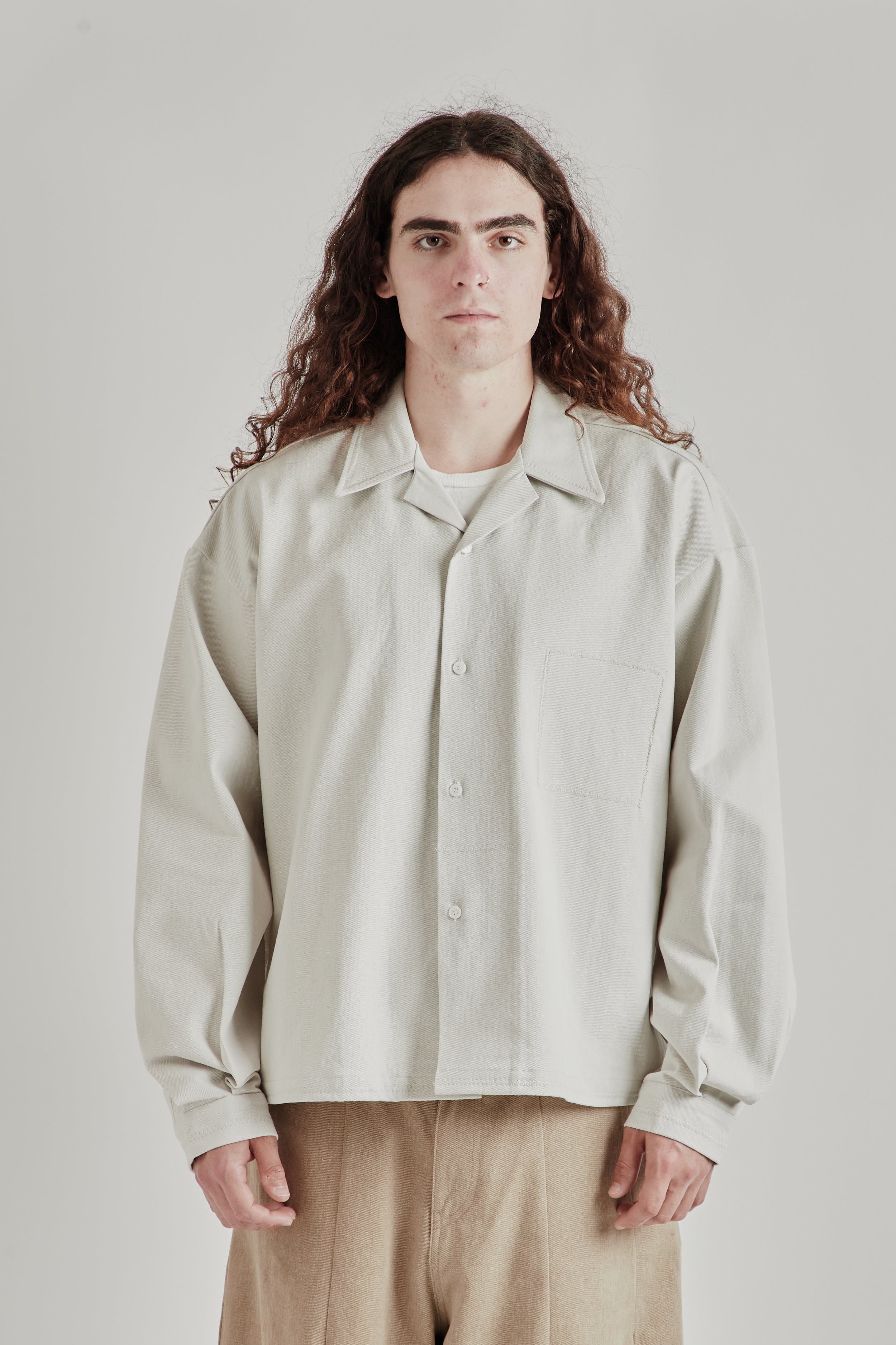Estudio Niksen Hard-Embroidered Denim Shirt - Light Denim Estudio Niksen Hard-Embroidered Denim Shirt - Light Denim