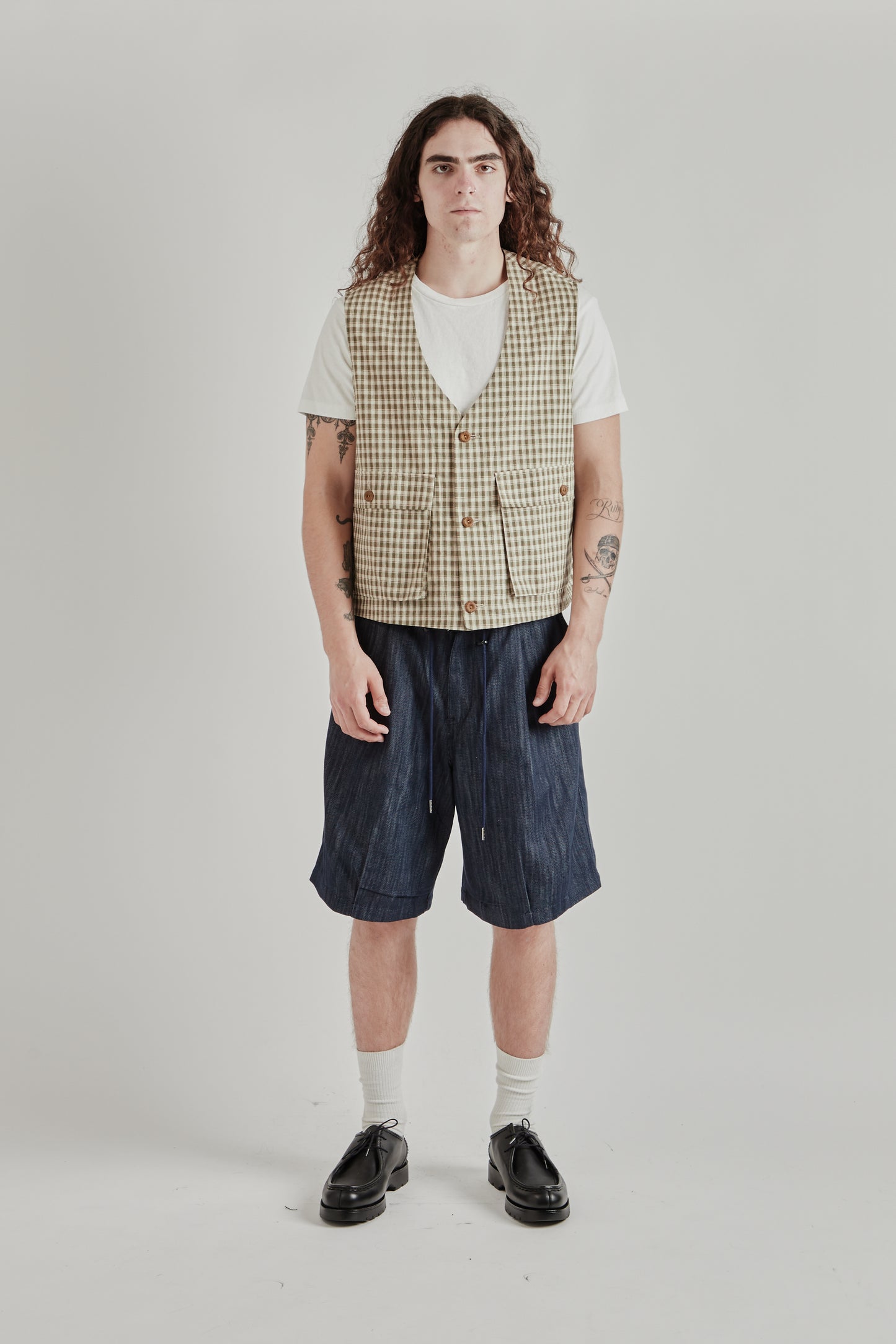 Estudio Niksen SS26 Light Pocket Vest Checkered0112