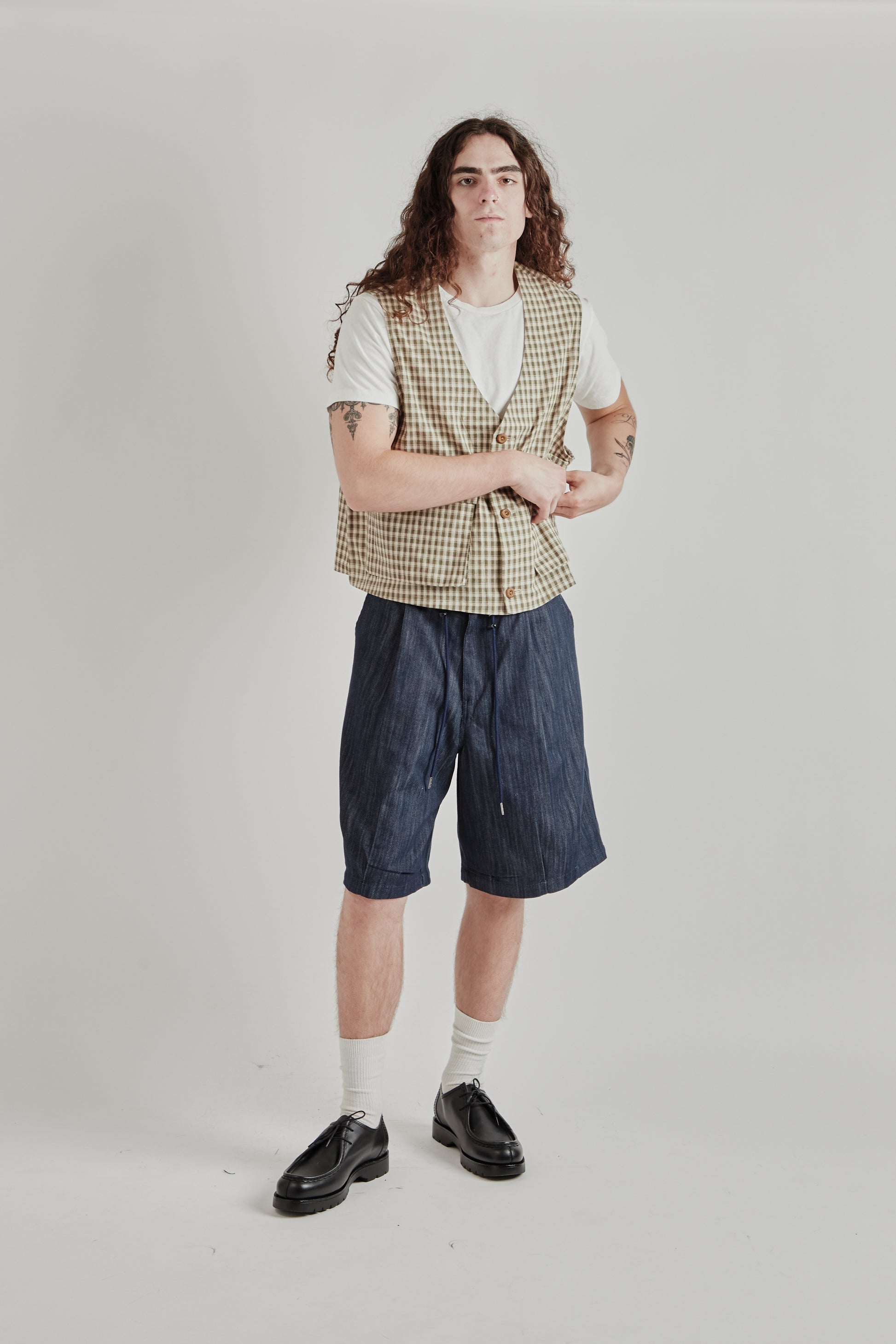 Estudio Niksen SS26 Light Pocket Vest Checkered0131