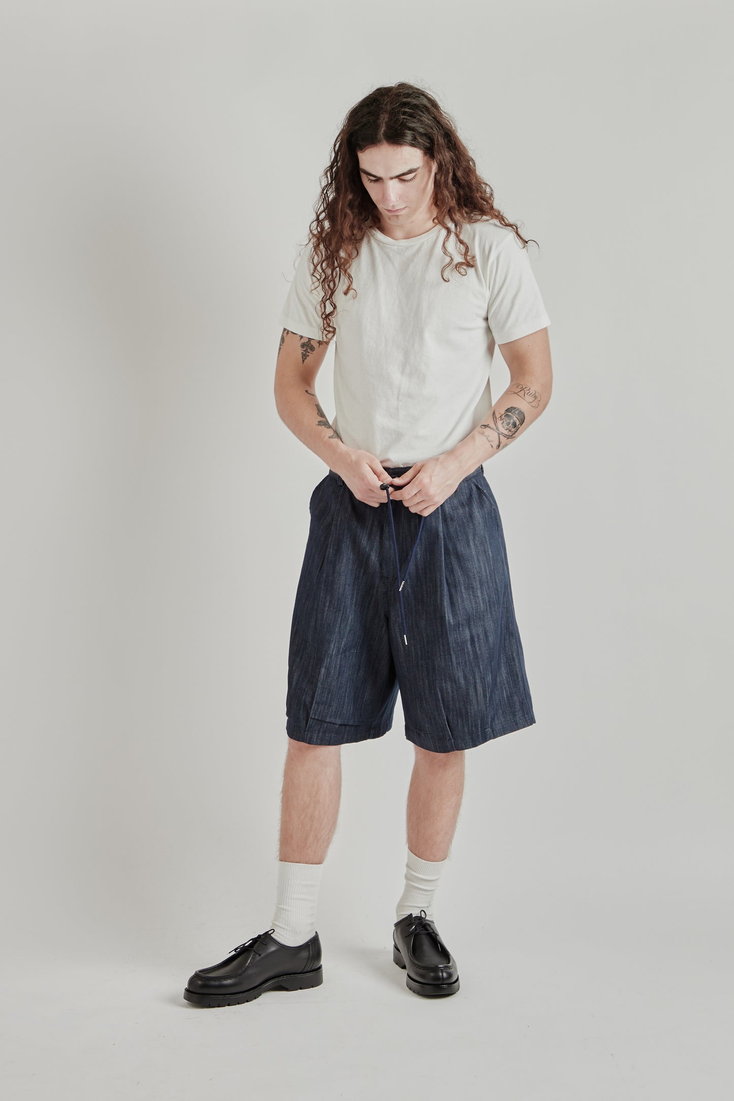 Estudio Niksen SS26 Stopper Denim Bermudas Indigo0024