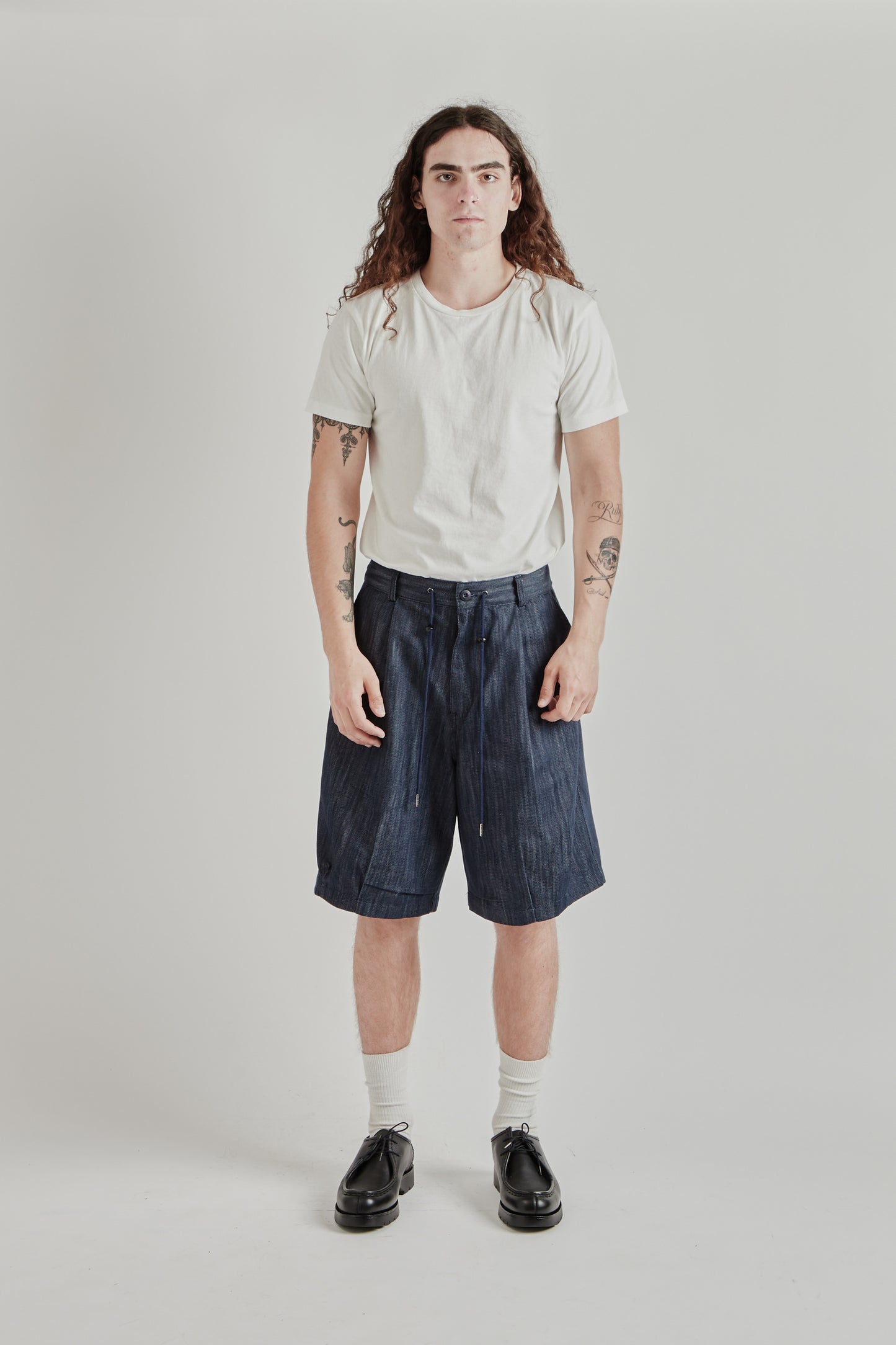 Estudio Niksen SS26 Stopper Denim Bermudas Indigo1367