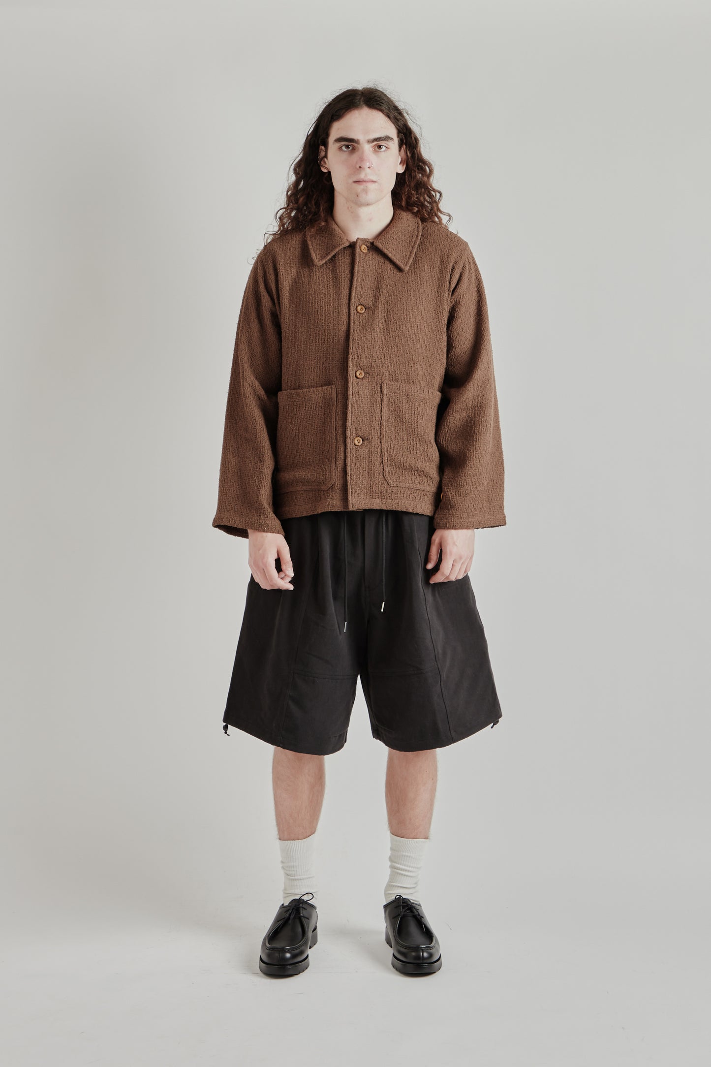 Estudio Niksen SS26 Textured Chore Jacket Brown1285
