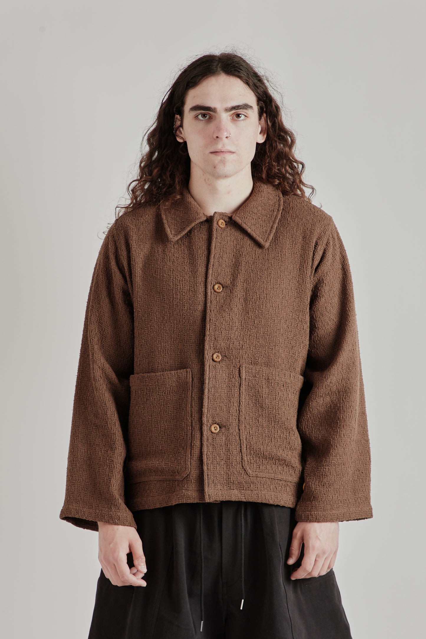 Estudio Niksen SS26 Textured Chore Jacket Brown1286