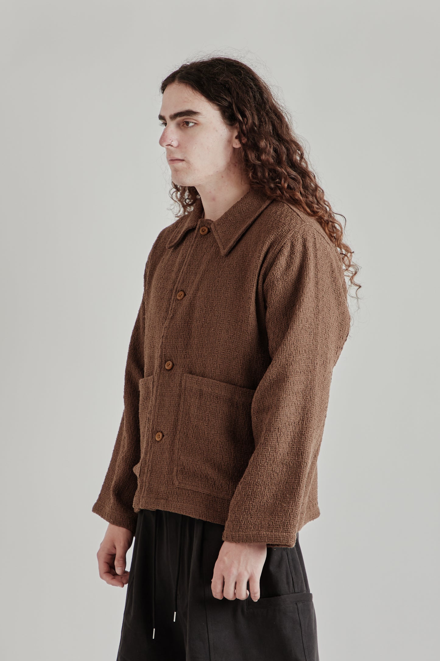 Estudio Niksen SS26 Textured Chore Jacket Brown1289