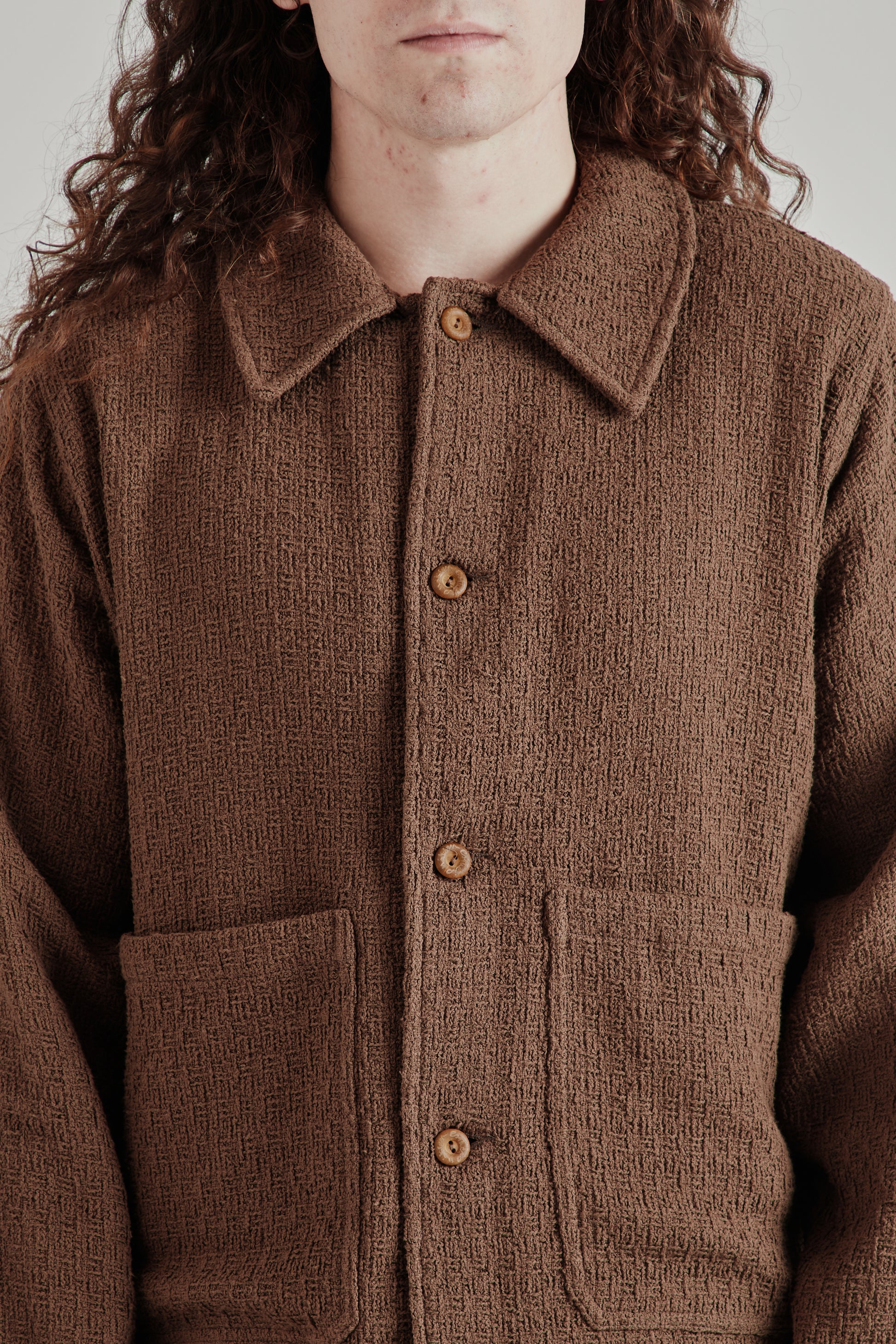 Estudio Niksen SS26 Textured Chore Jacket Brown1298