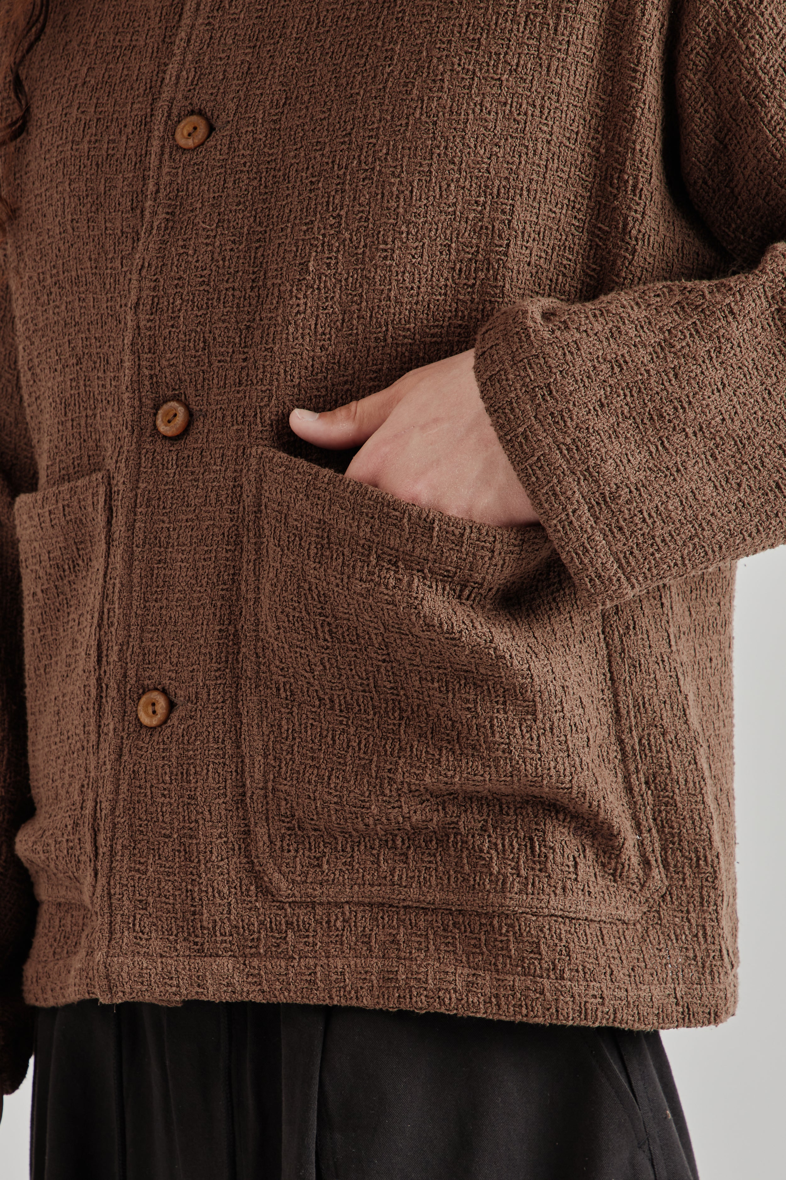 Estudio Niksen Textured Chore Jacket - Brown | Wallace Mercantile Shop