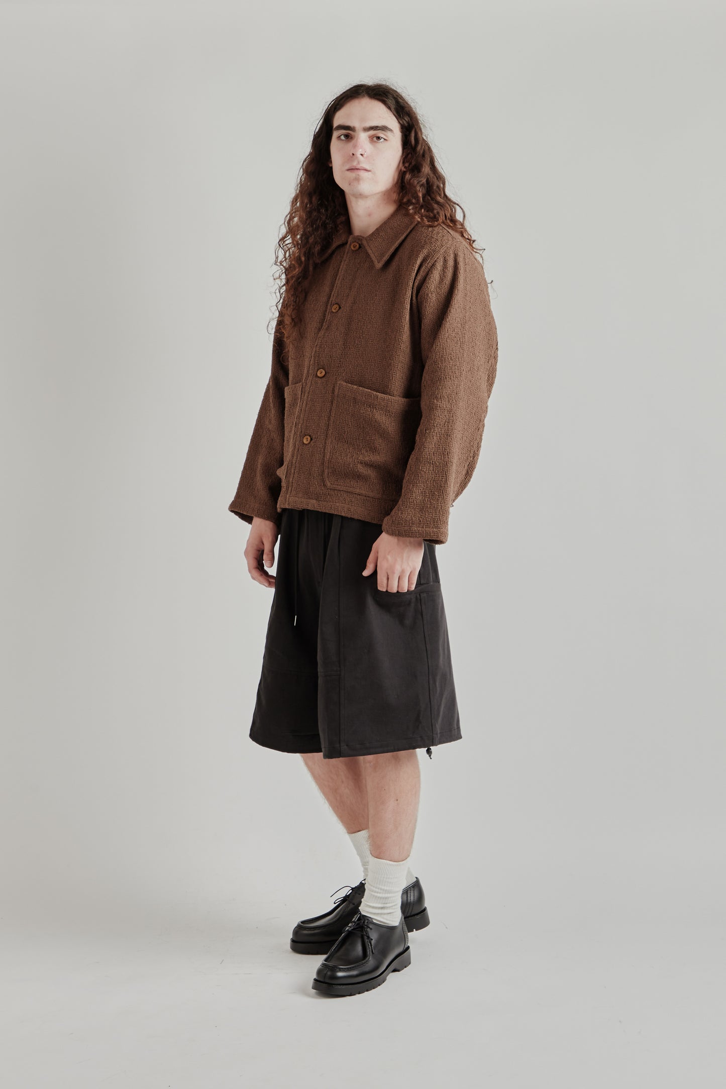 Estudio Niksen SS26 Textured Chore Jacket Brown1304