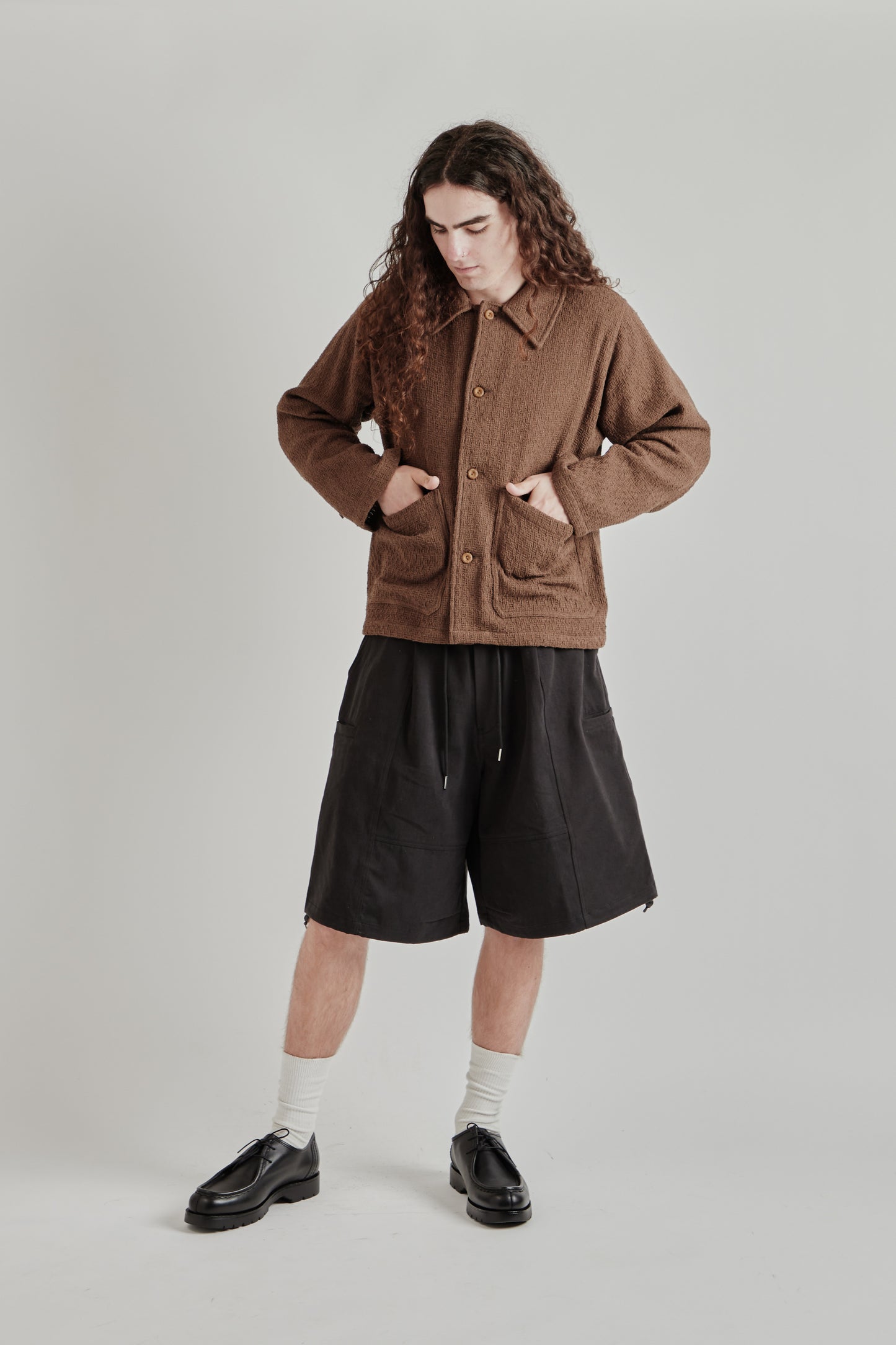 Estudio Niksen SS26 Textured Chore Jacket Brown1307
