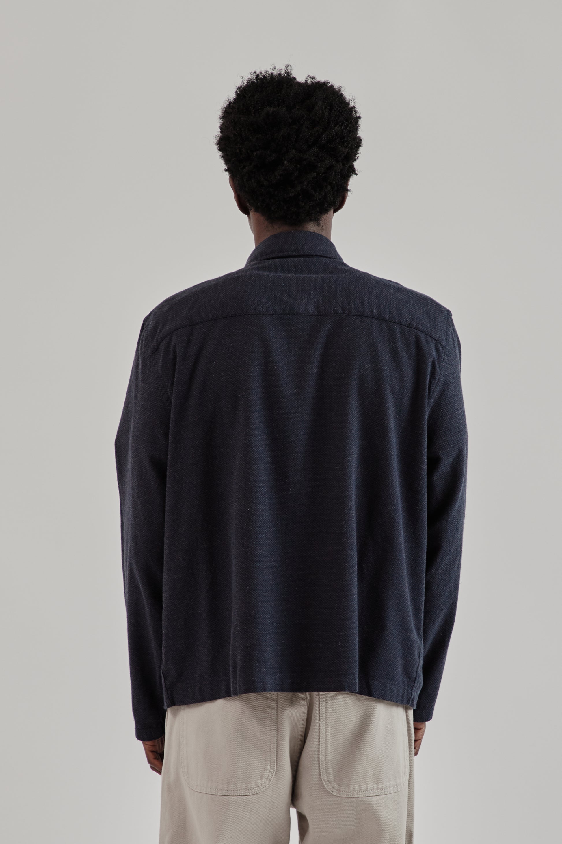 Fairly Normal FW25 Box Shirt Graph Check Navy 5