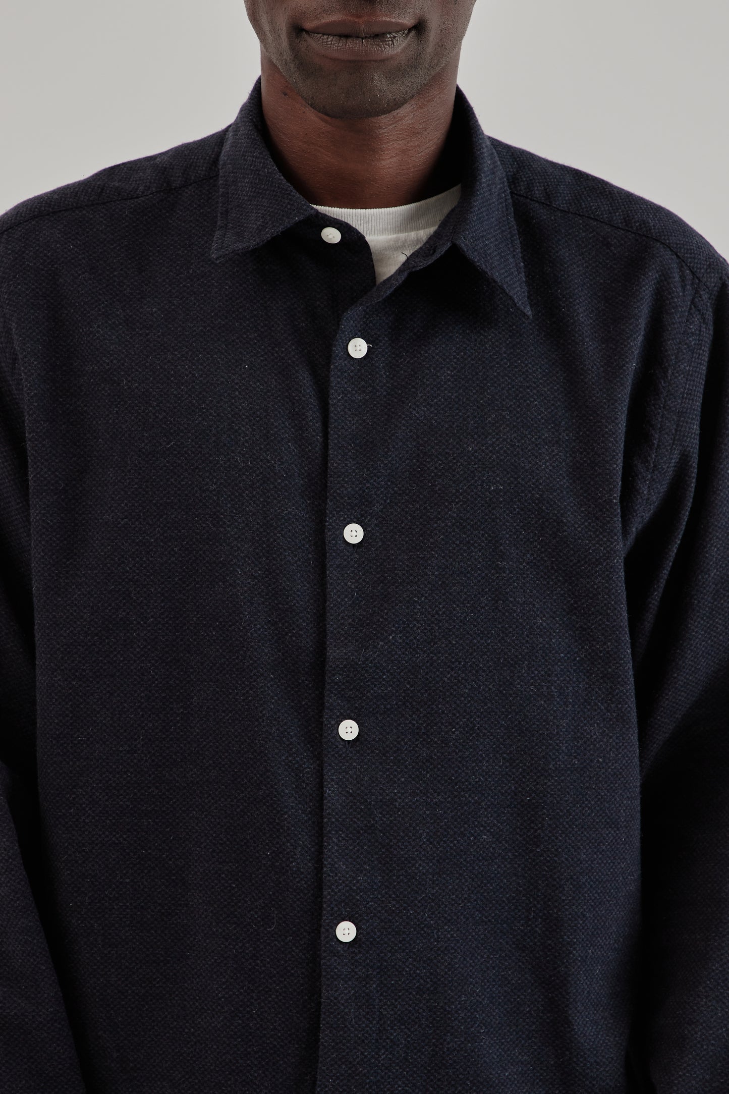 Fairly Normal FW25 Box Shirt Graph Check Navy 6