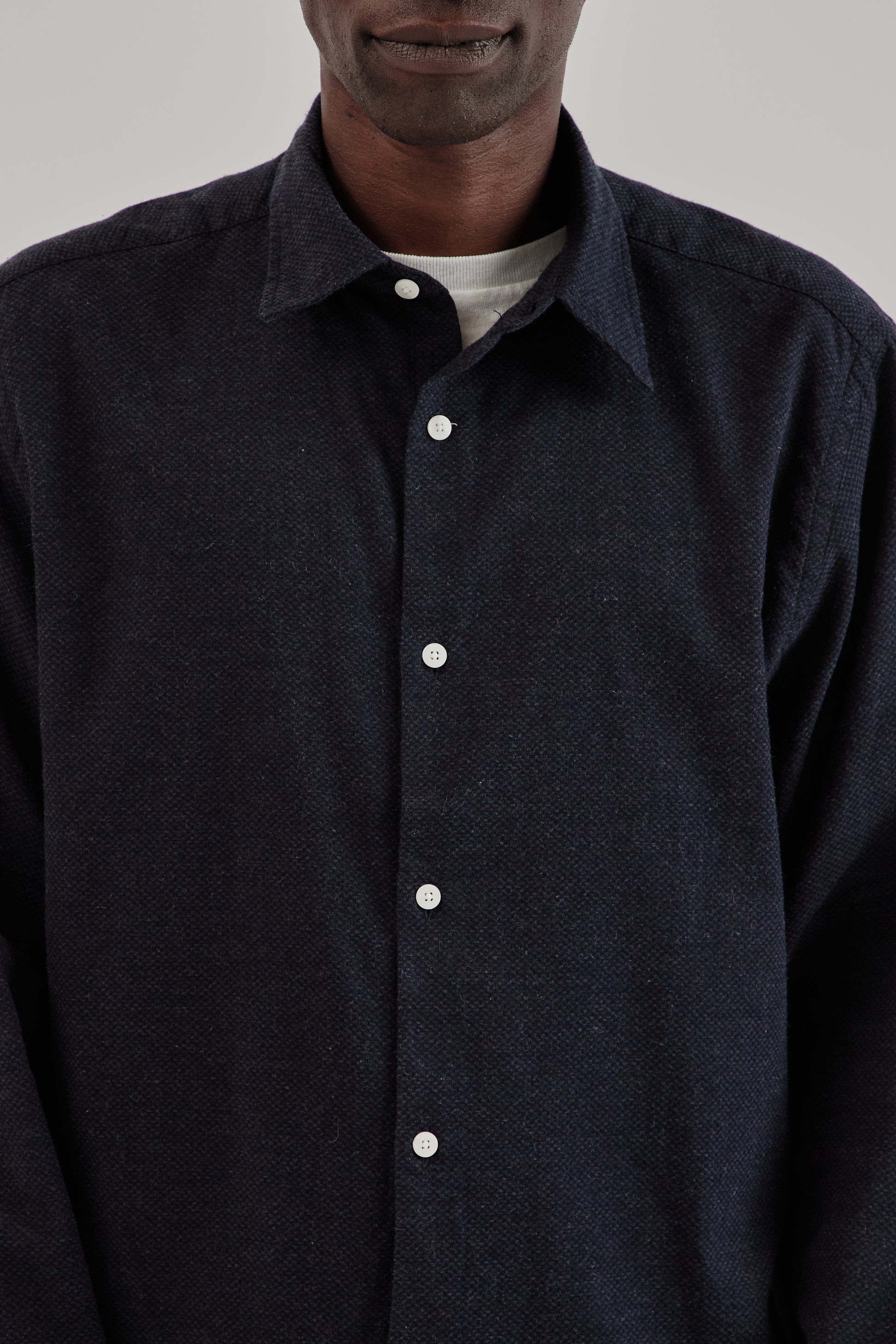 Fairly Normal FW25 Box Shirt Graph Check Navy 6