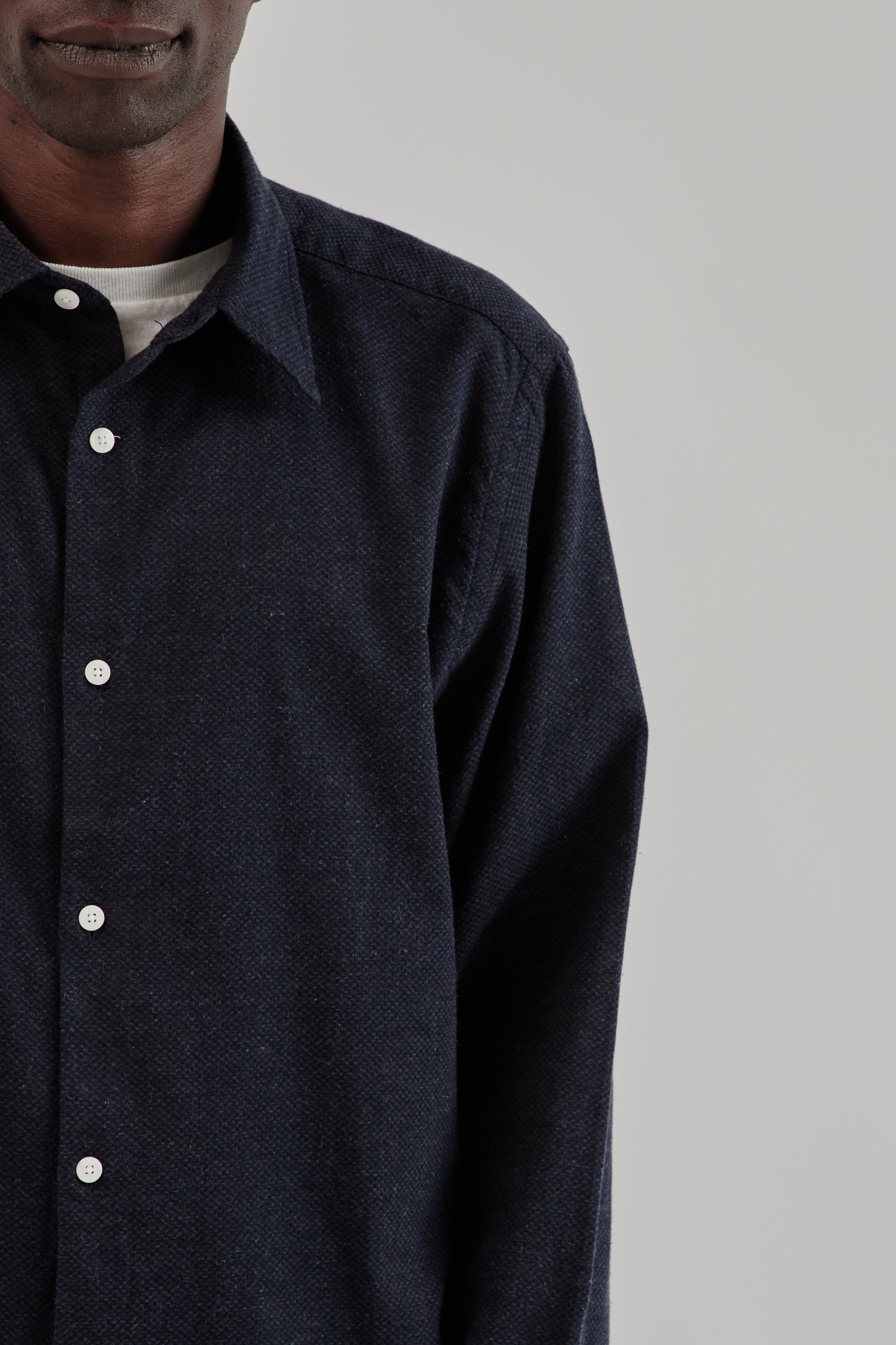 Fairly Normal FW25 Box Shirt Graph Check Navy 7