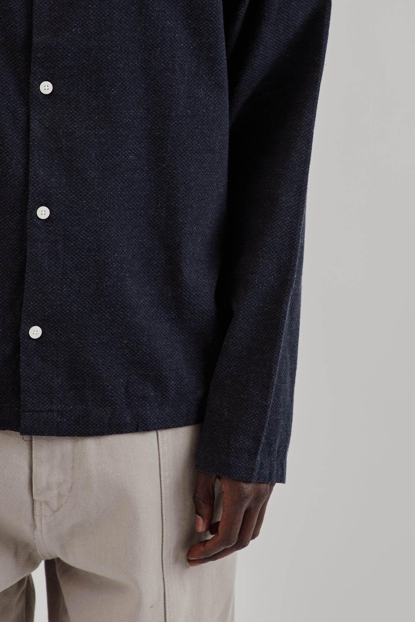 Fairly Normal FW25 Box Shirt Graph Check Navy 8