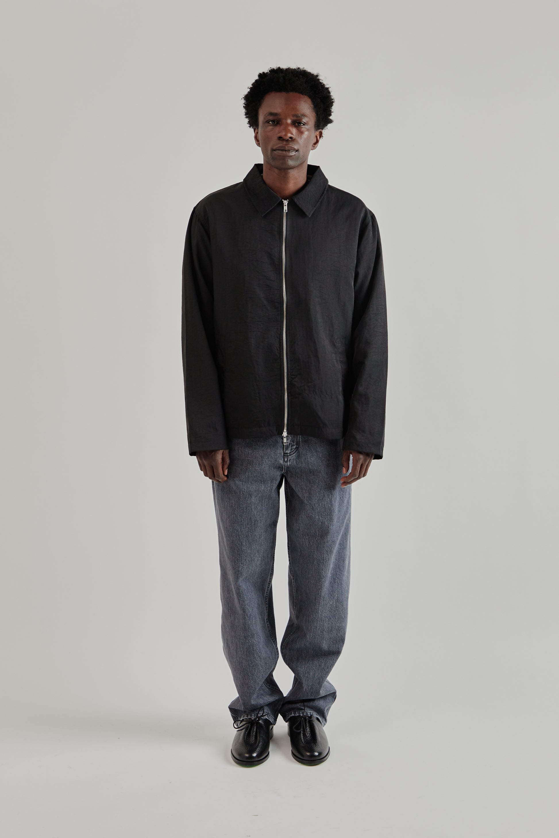 Fairly Normal FW25 Double Zip Jacket Nylon Black1