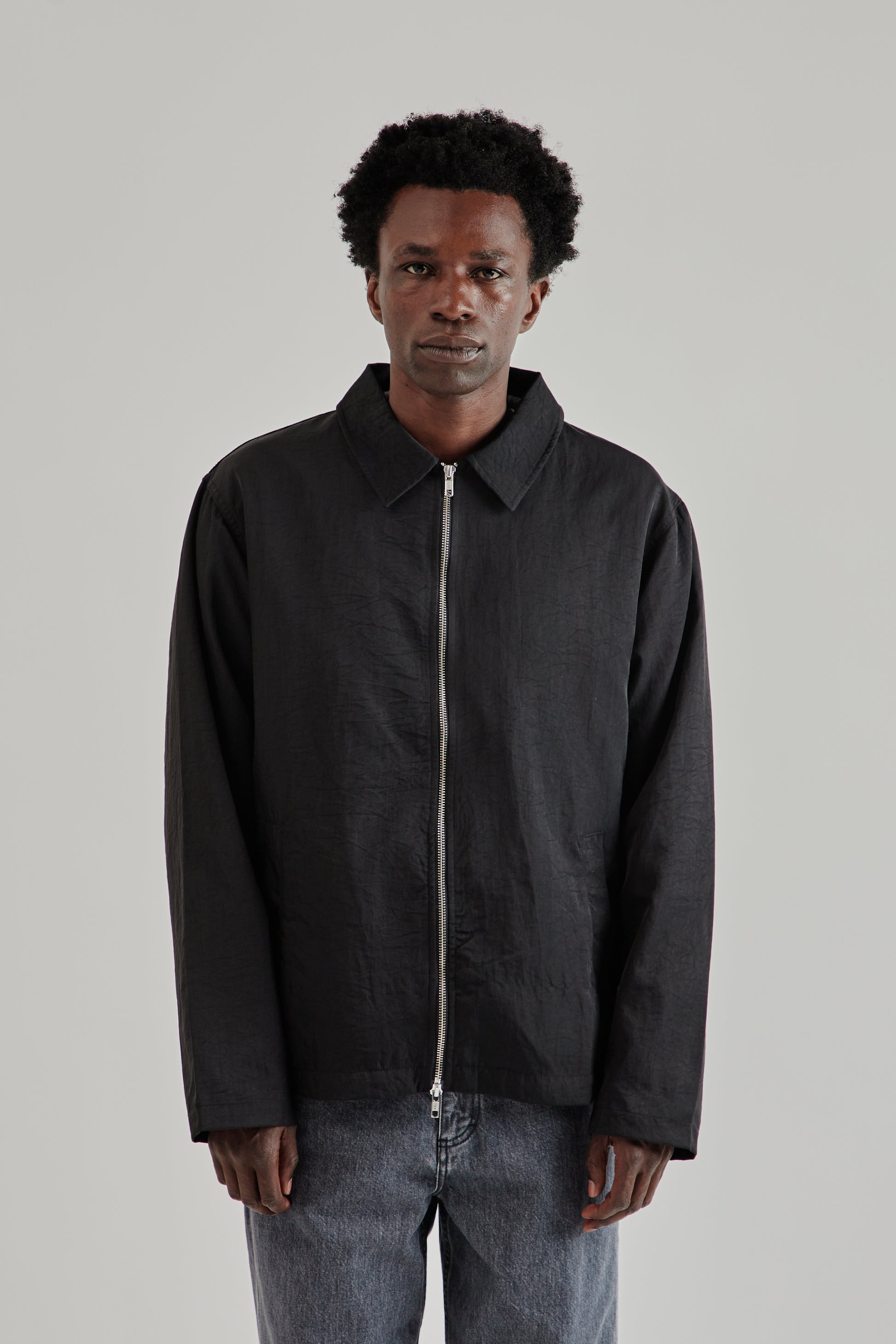 Fairly Normal FW25 Double Zip Jacket Nylon Black2