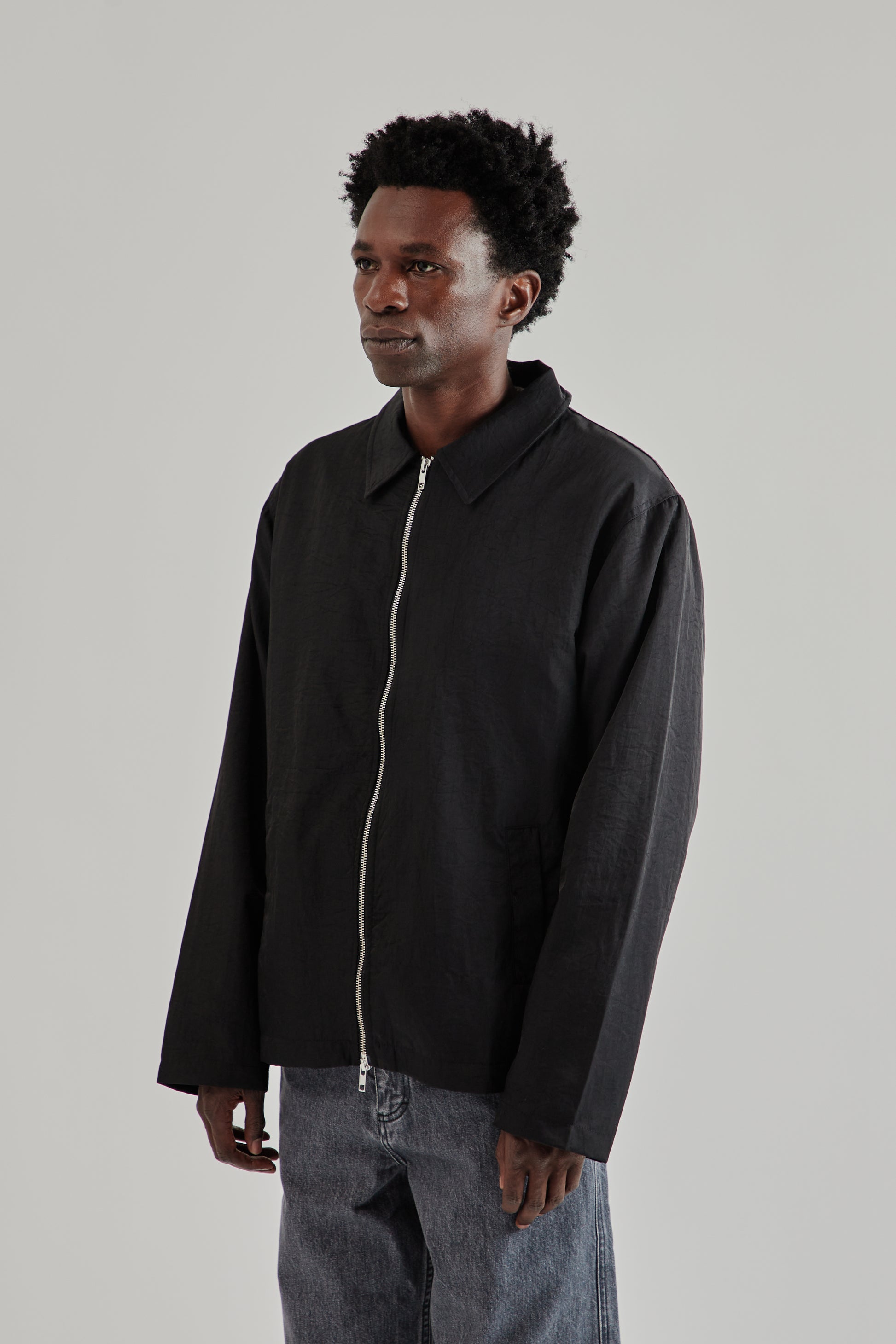 Fairly Normal FW25 Double Zip Jacket Nylon Black3