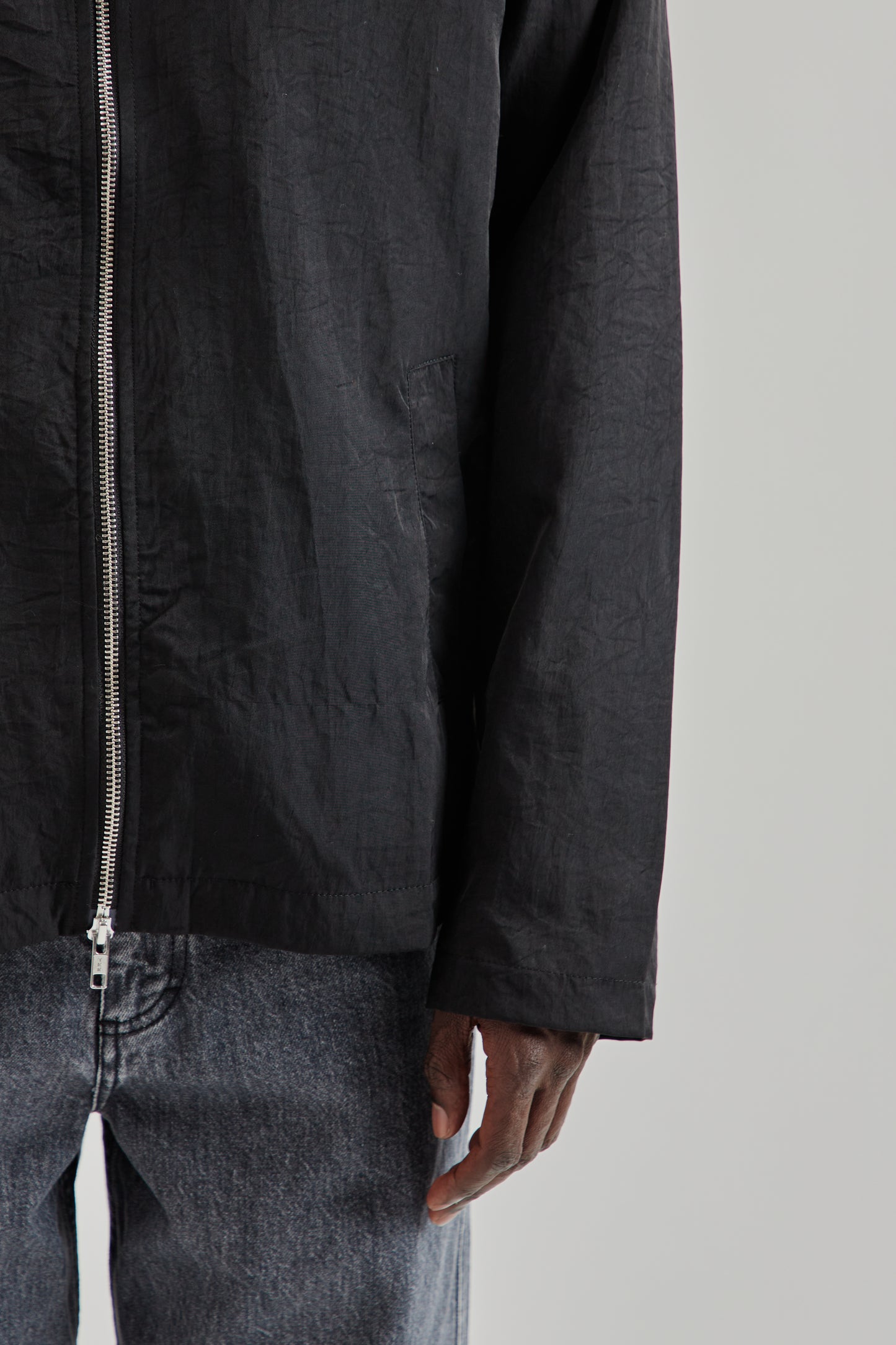 Fairly Normal FW25 Double Zip Jacket Nylon Black8