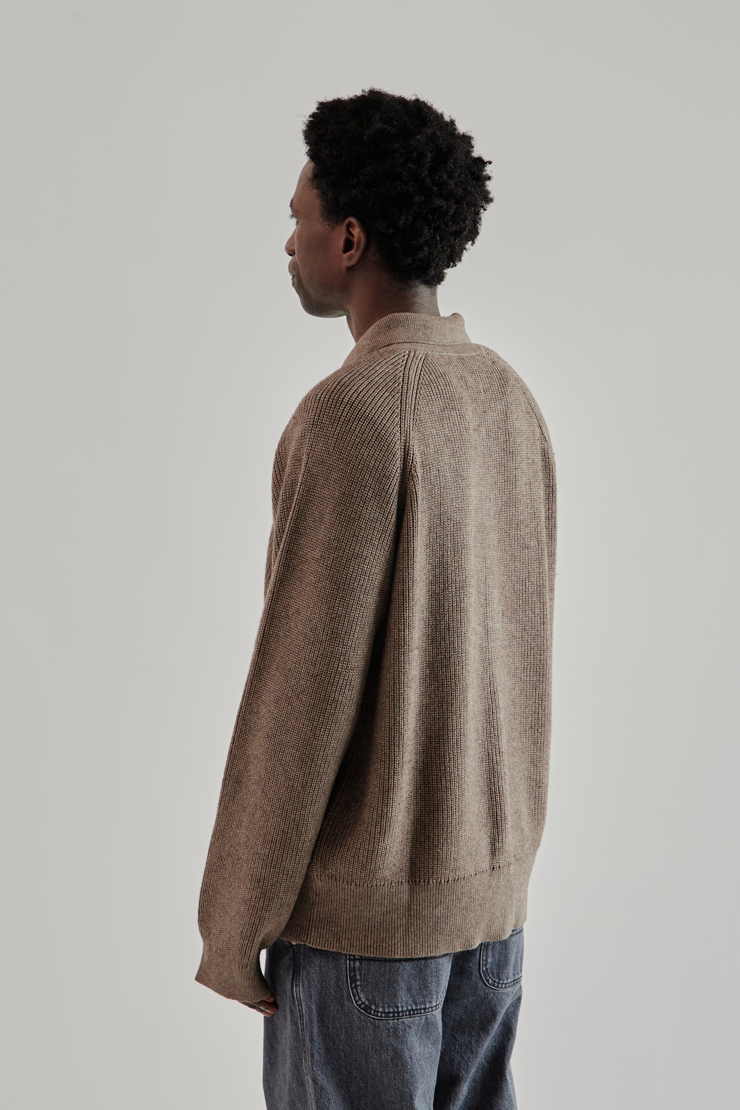 Fairly Normal FW25 Knit Zip Up Brown4