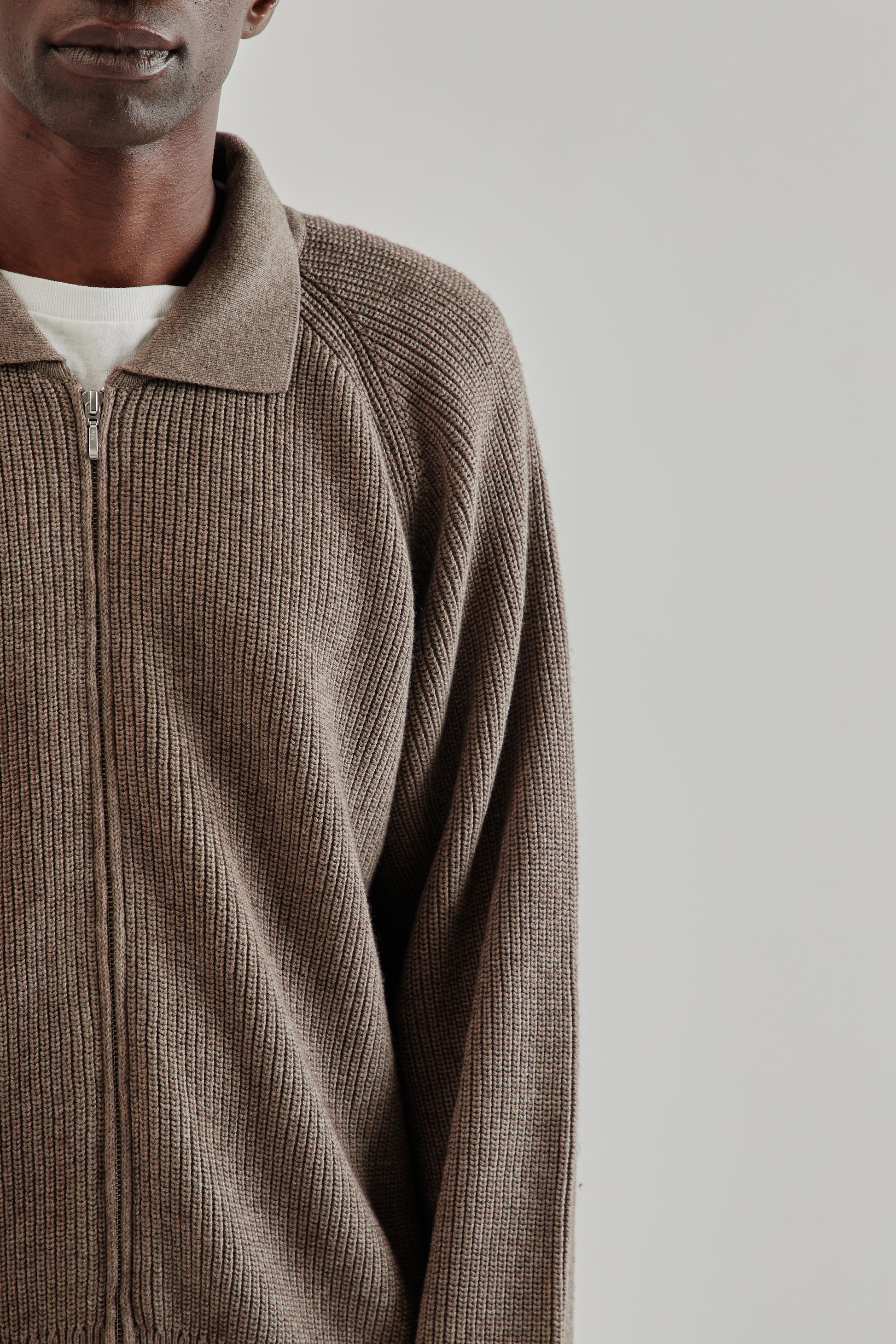 Fairly Normal FW25 Knit Zip Up Brown7