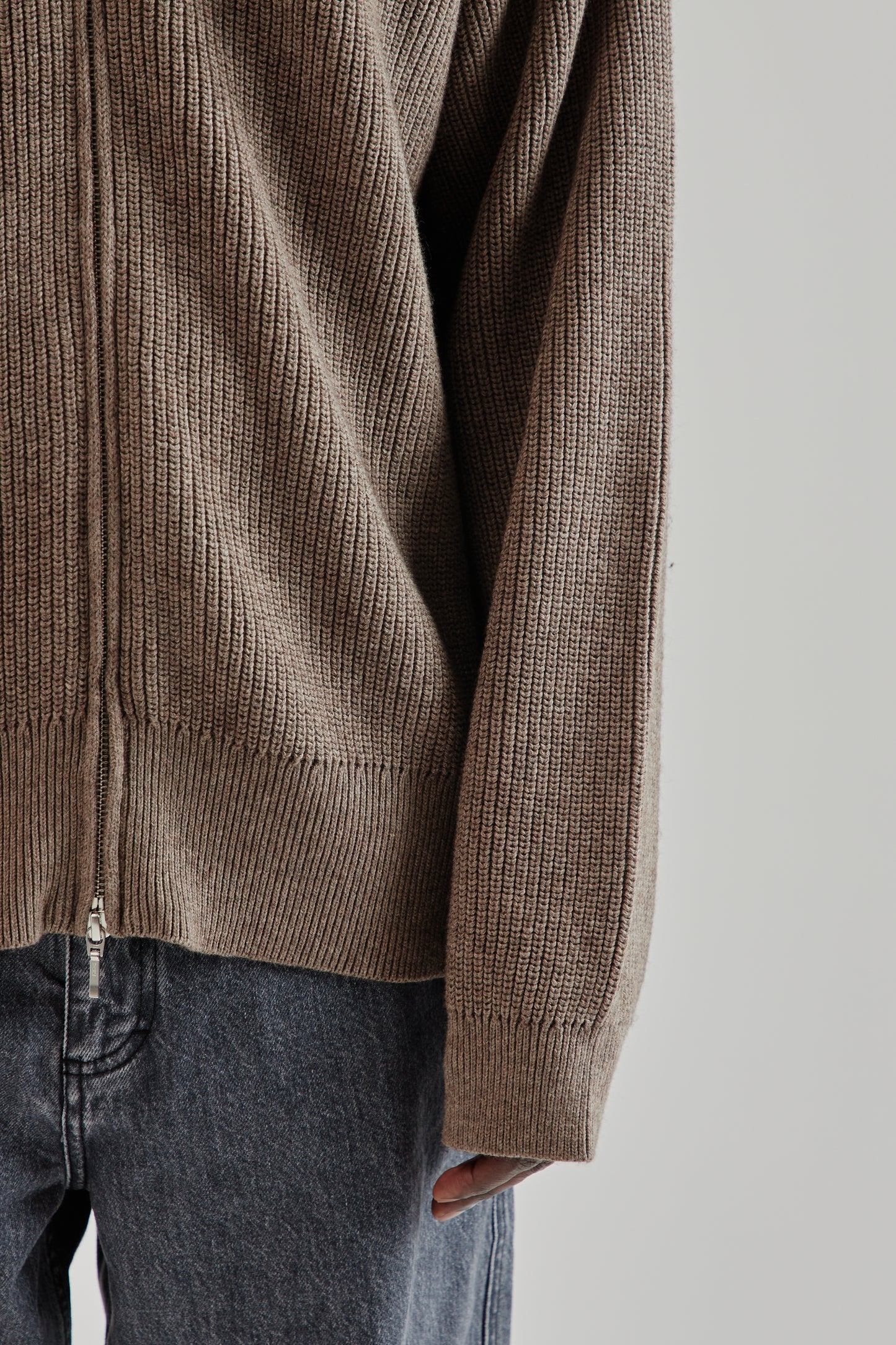 Fairly Normal FW25 Knit Zip Up Brown8