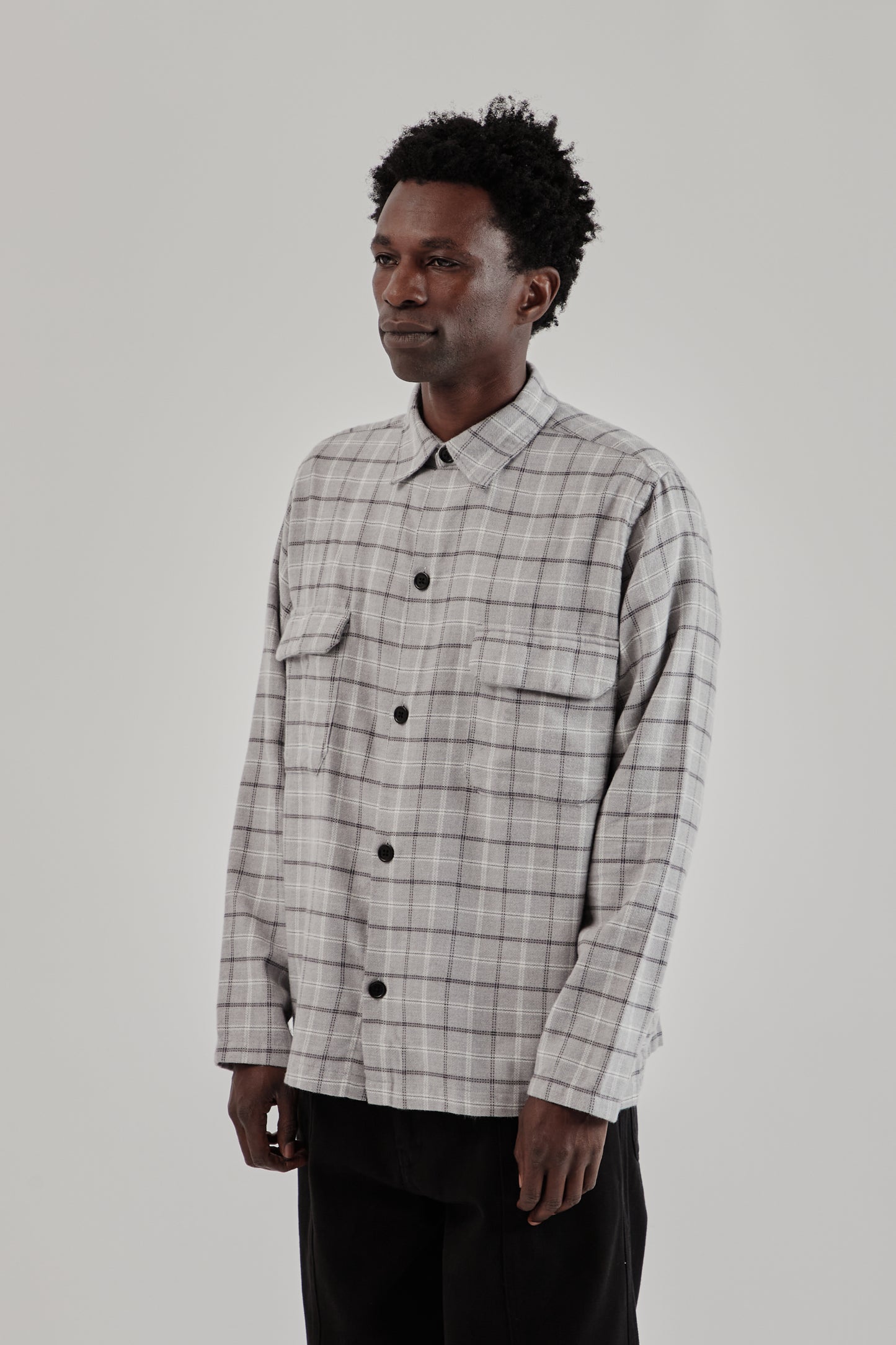 Overshirt Flannel Plaid - Grey