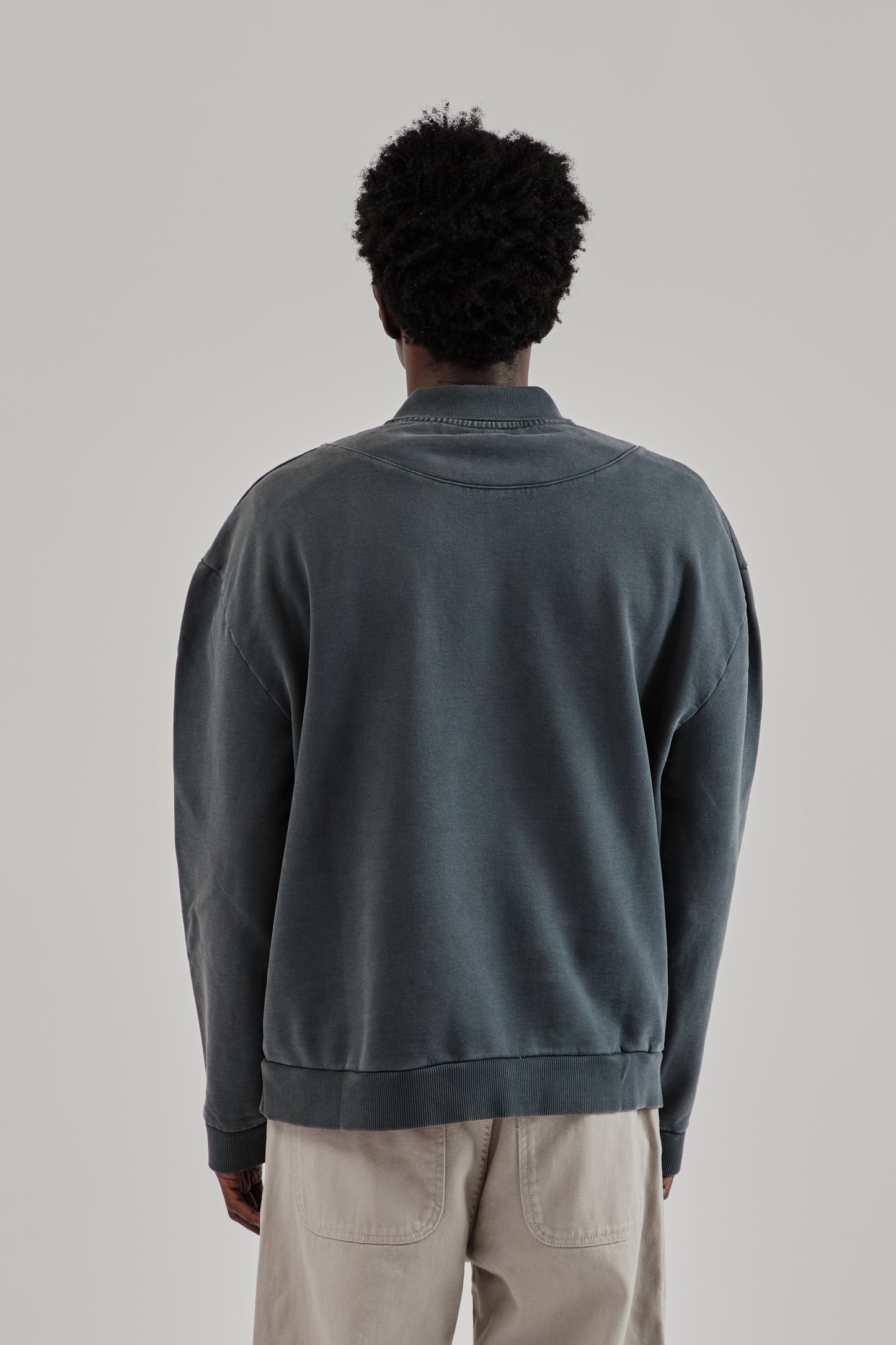 Polo Sweatshirt - Washed Black
