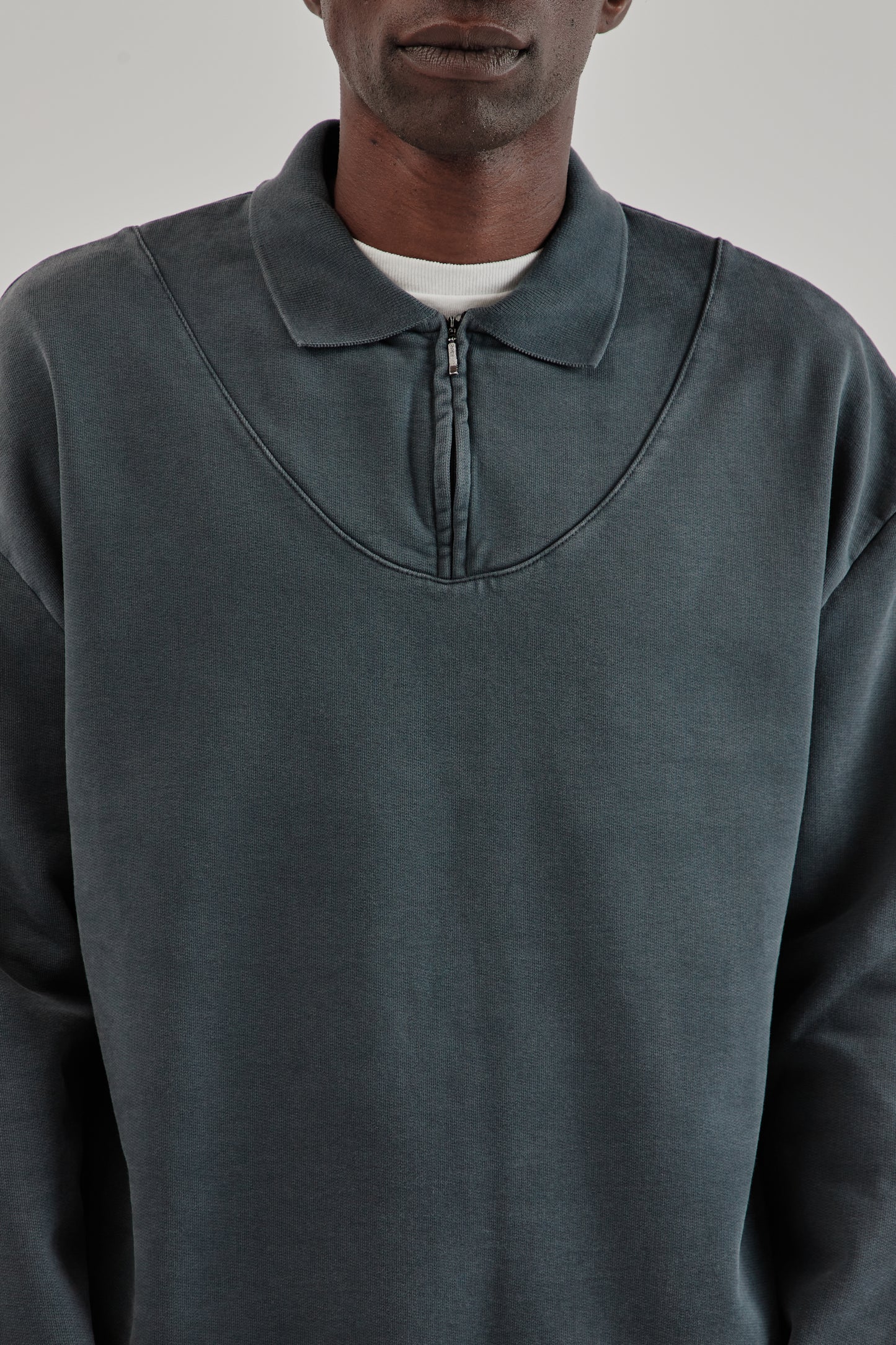 Polo Sweatshirt - Washed Black